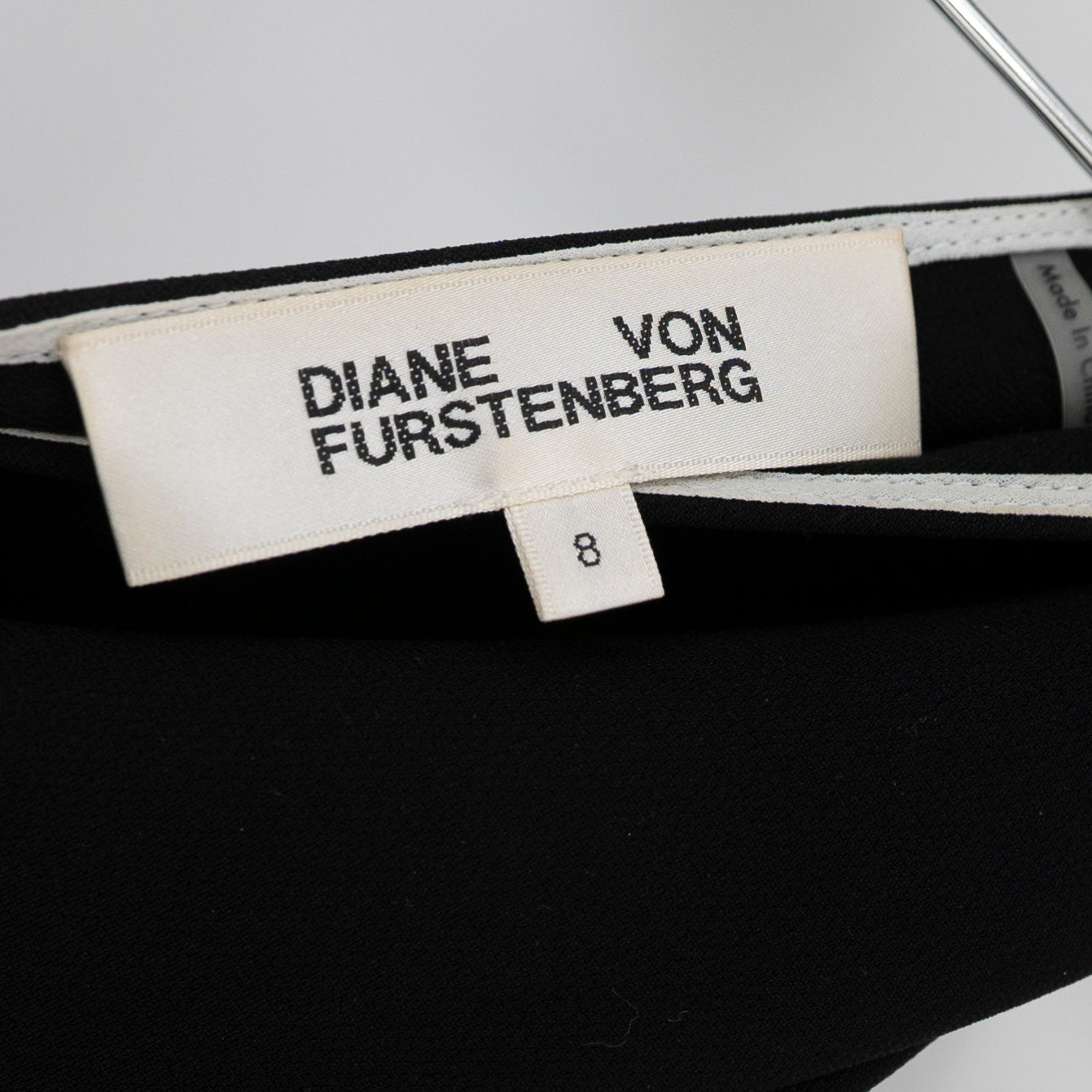 Diane Von Furstenberg One Shoulder Faux Wrap Midi Dress Black White 8