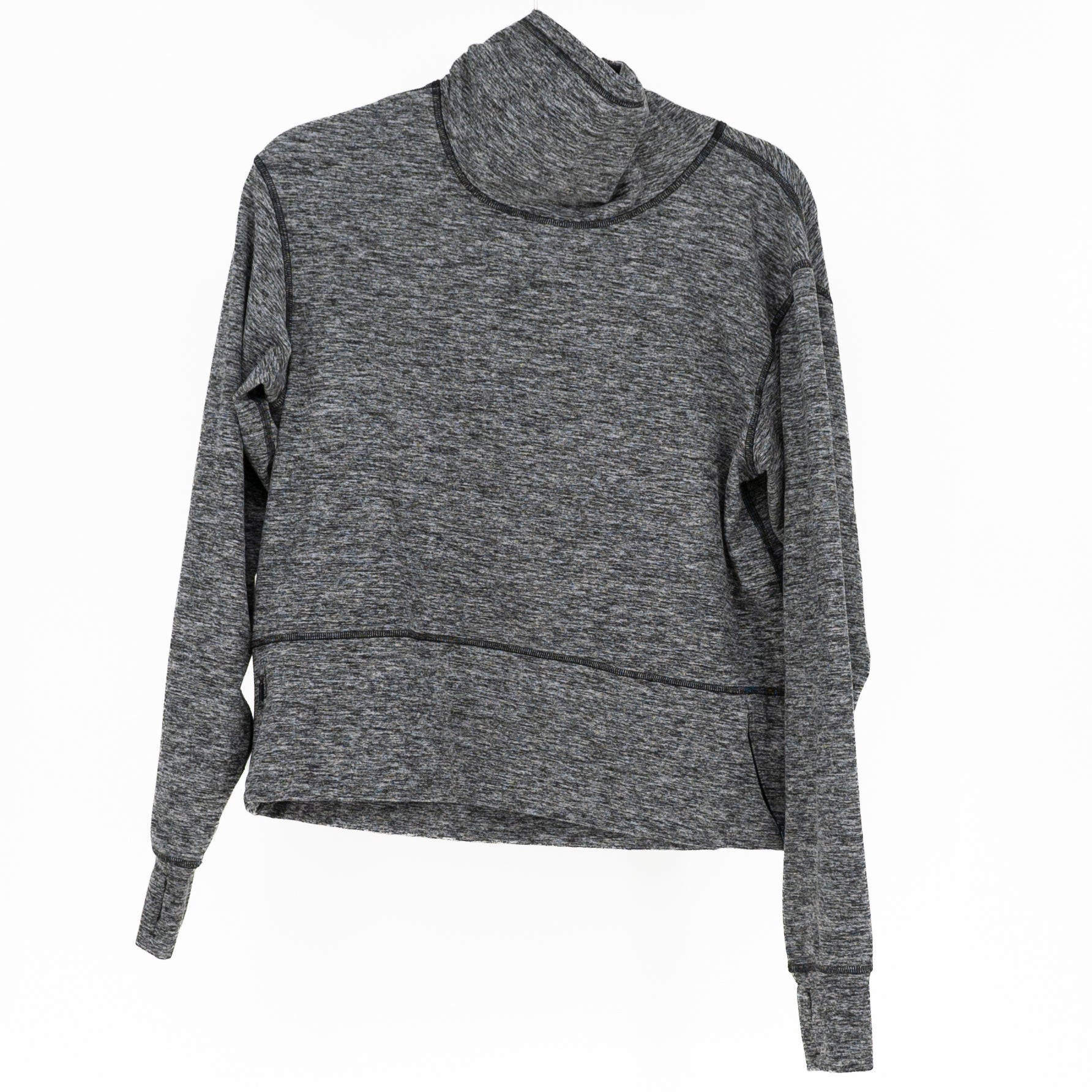Lululemon Ready To Rulu Fleece Pullover Mock Neck Sweater Heathered Black Medium