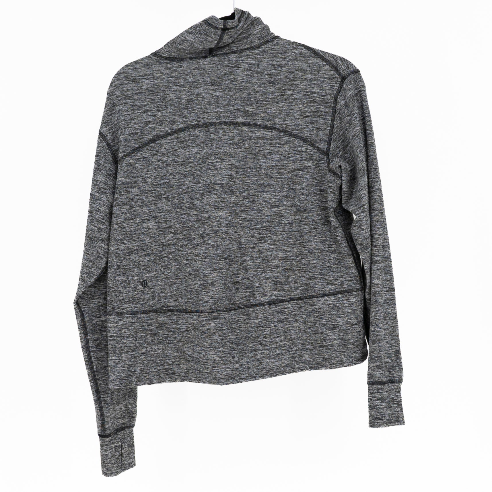 Lululemon Ready To Rulu Fleece Pullover Mock Neck Sweater Heathered Black Medium