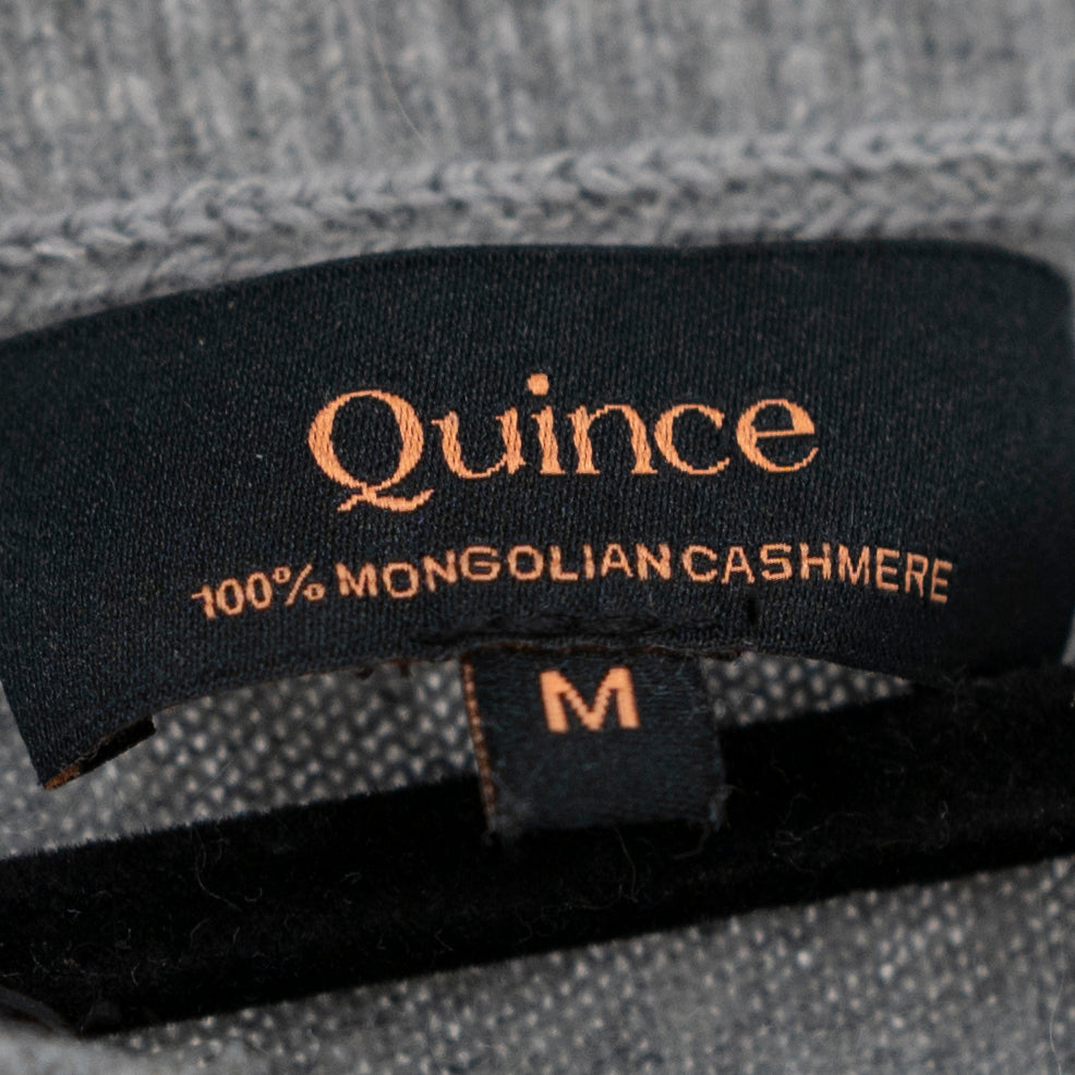 Quince Mongolian Cashmere Knit Stretch Mock Neck Sleeveless Sweater Heather Grey