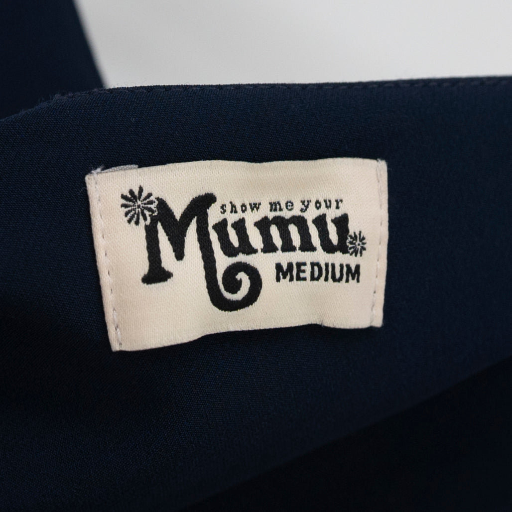Show Me Your Mumu Morgan V Neck Sleeveless Tank Long Maxi Dress Navy Blue M