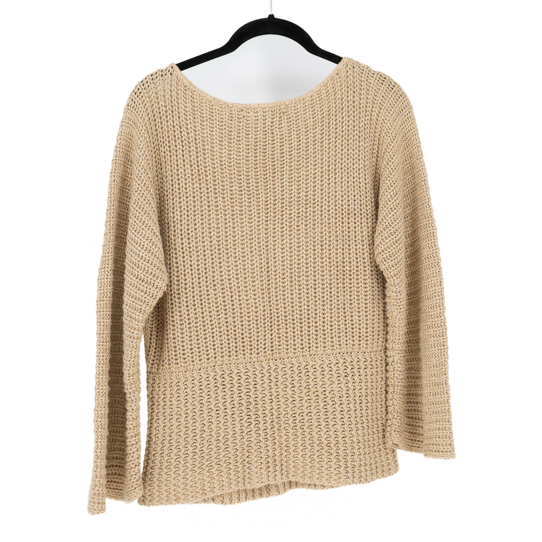 Ralph Lauren Linen Silk Knit Scoop Neck Pullover Sweater Neutral Small