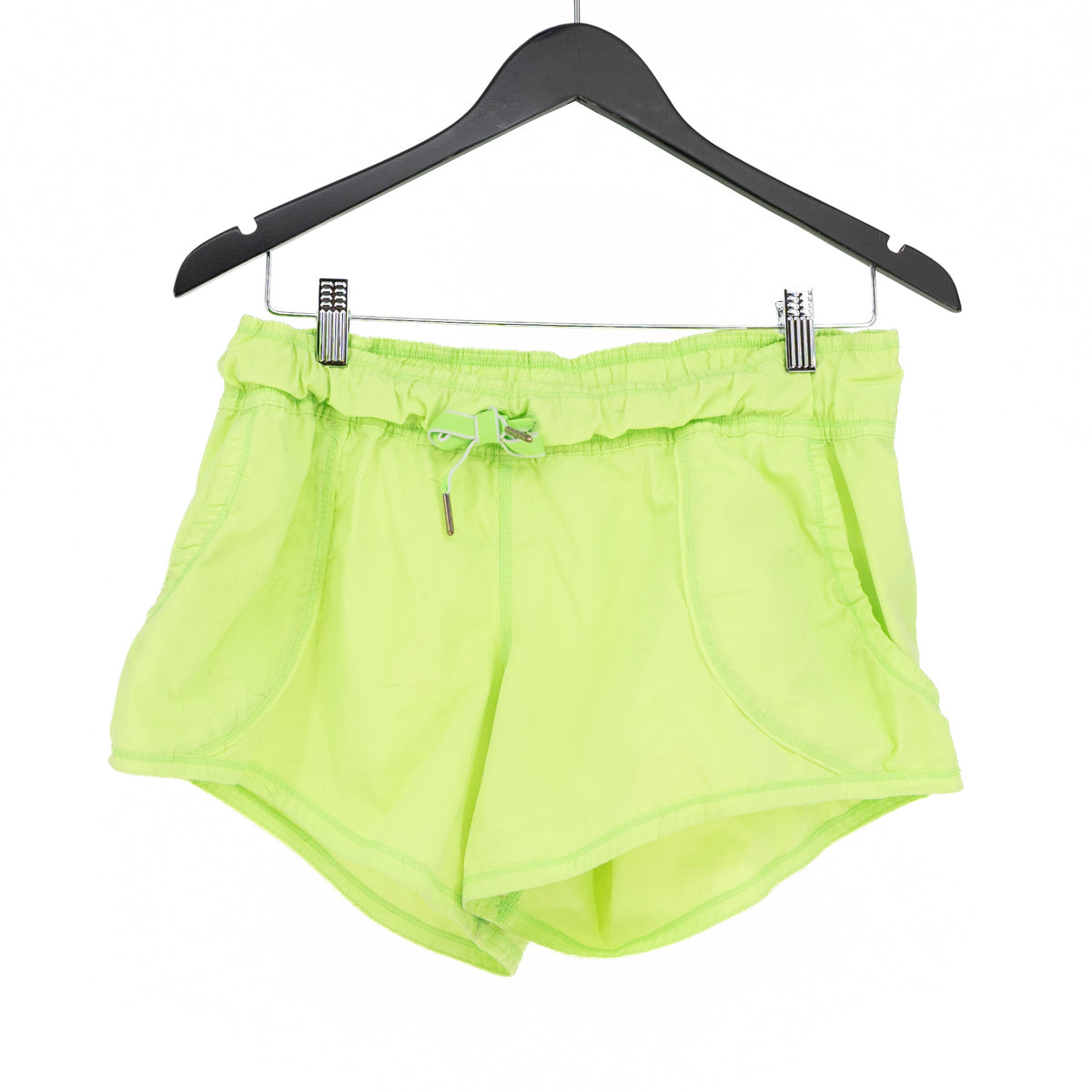 Lululemon Women's Work It Out Pull On Athletic Mini Shorts Zippy Green 8