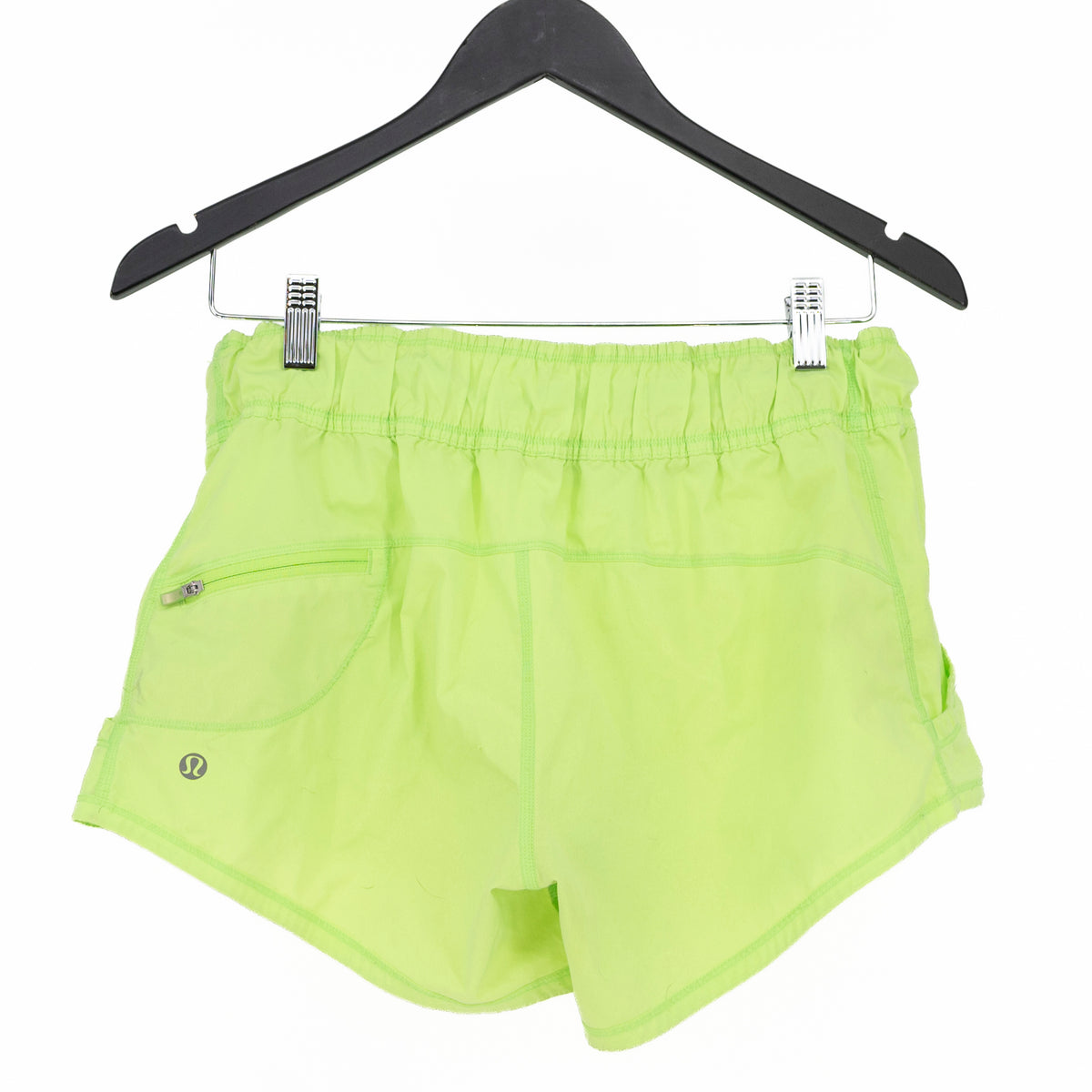Lululemon Women's Work It Out Pull On Athletic Mini Shorts Zippy Green 8