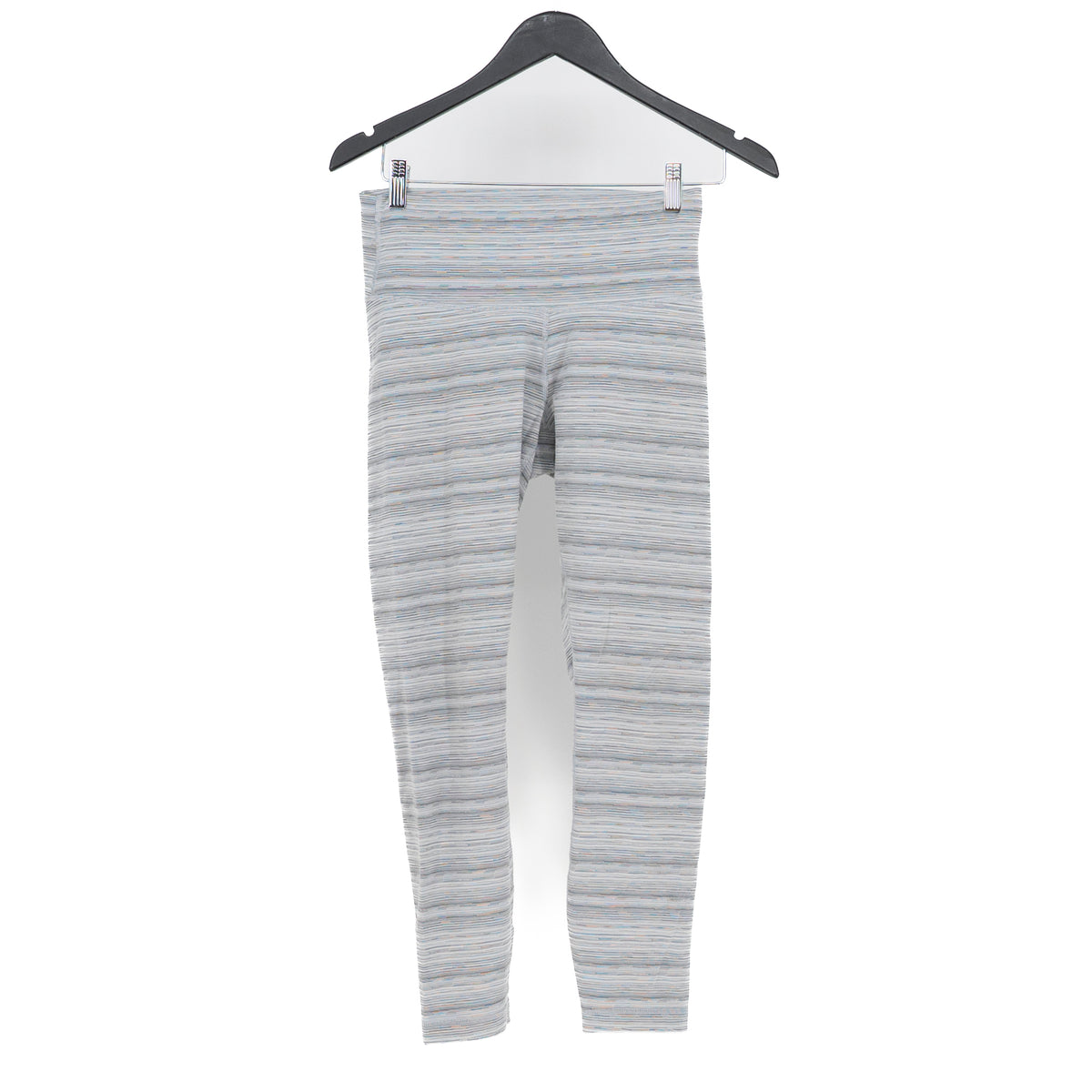 Lululemon Wee Are From Space Stripe High Rise Ankle Crop Leggings Pants Gray 8