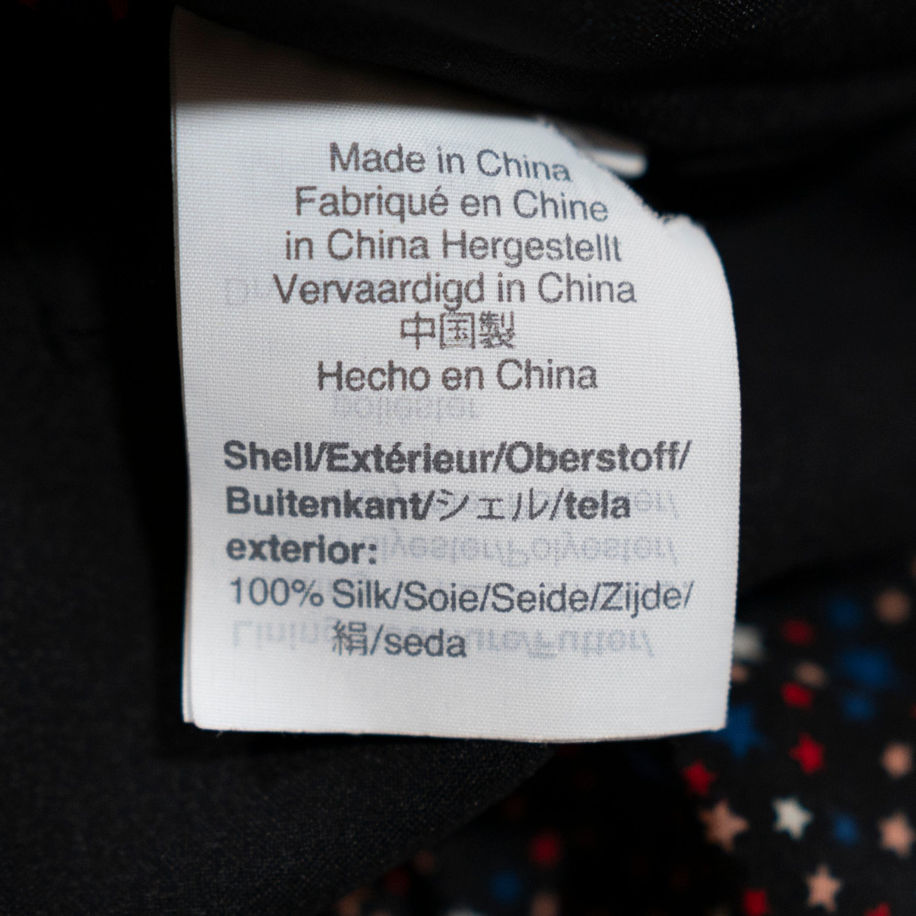 Madewell Silk Chiffon Balsam Tie Neck Starry Night Print Pattern Mini Dress 0