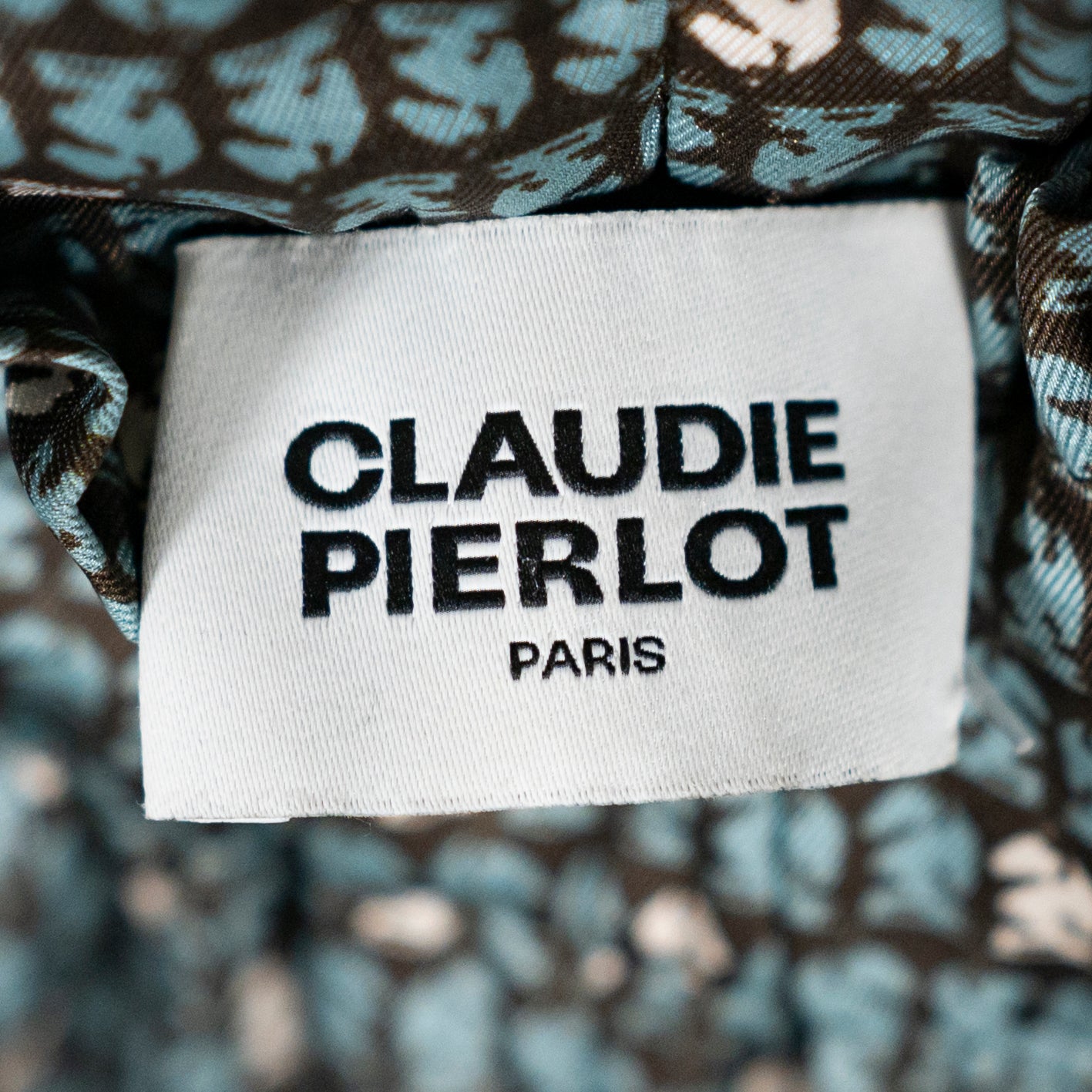 Claudie Pierlot Satin Floaty Wide Leg Mid Rise Small Horse Print Trousers Pants