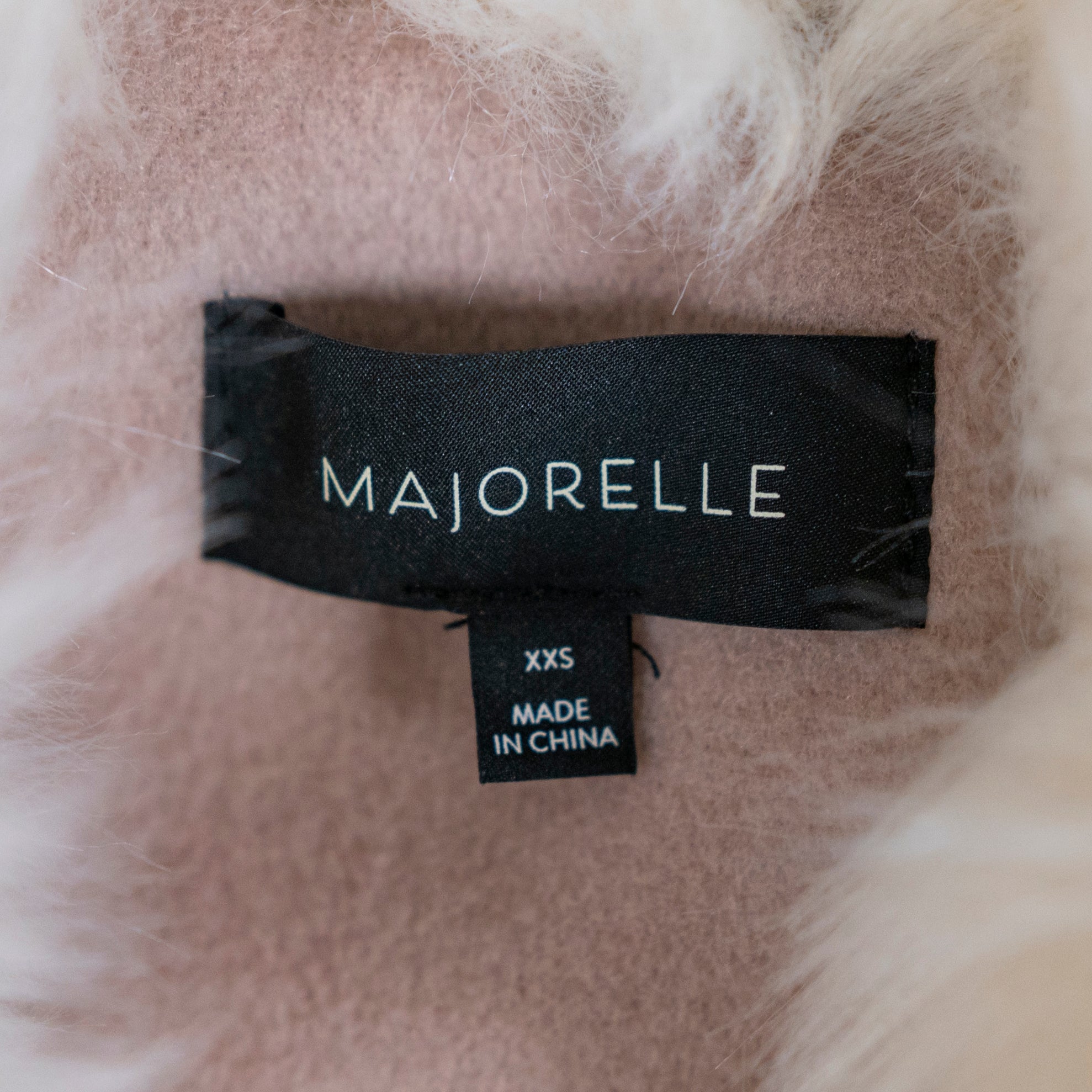 Majorelle Milford Wool Blend Faux Fur Trim Belted Pea Coat Jacket Tan Almond XXS