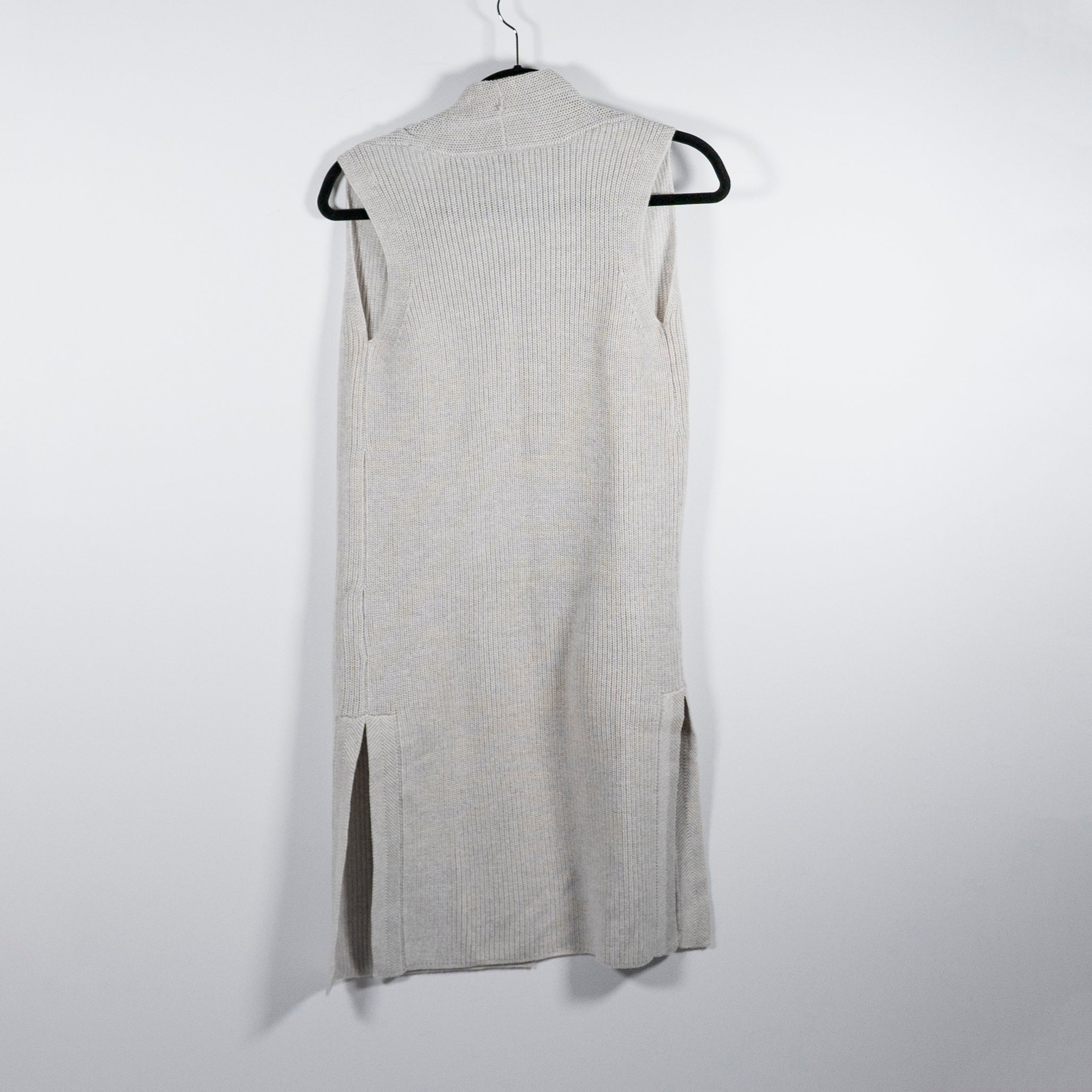 Wilfred Aritzia Olivie Wool Open Front Sleeveless Cardigan Sweater Gray XXS