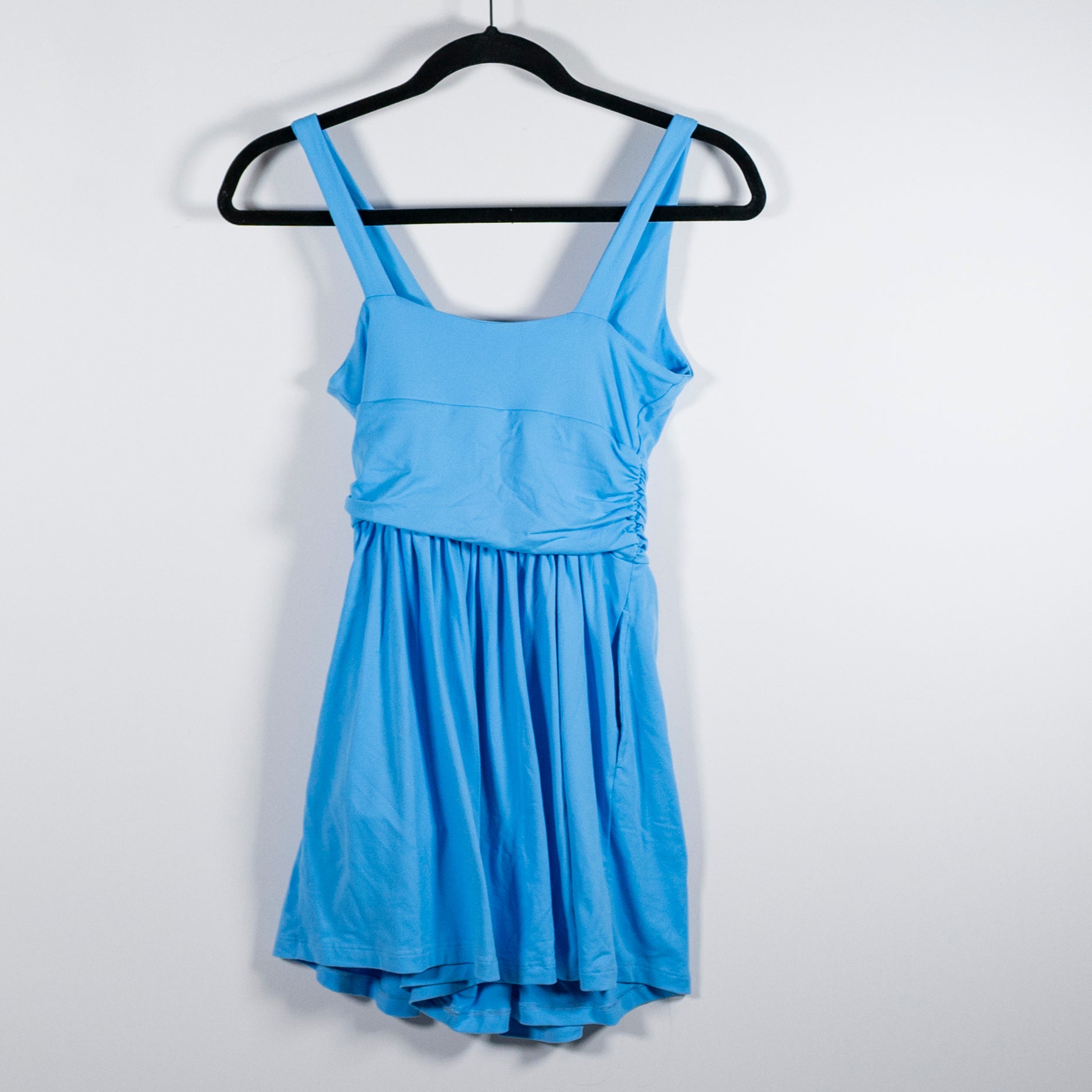 Susana Monaco Tie Tank Jersey Stretch Knit Mini Romper Freshwater Blue XS