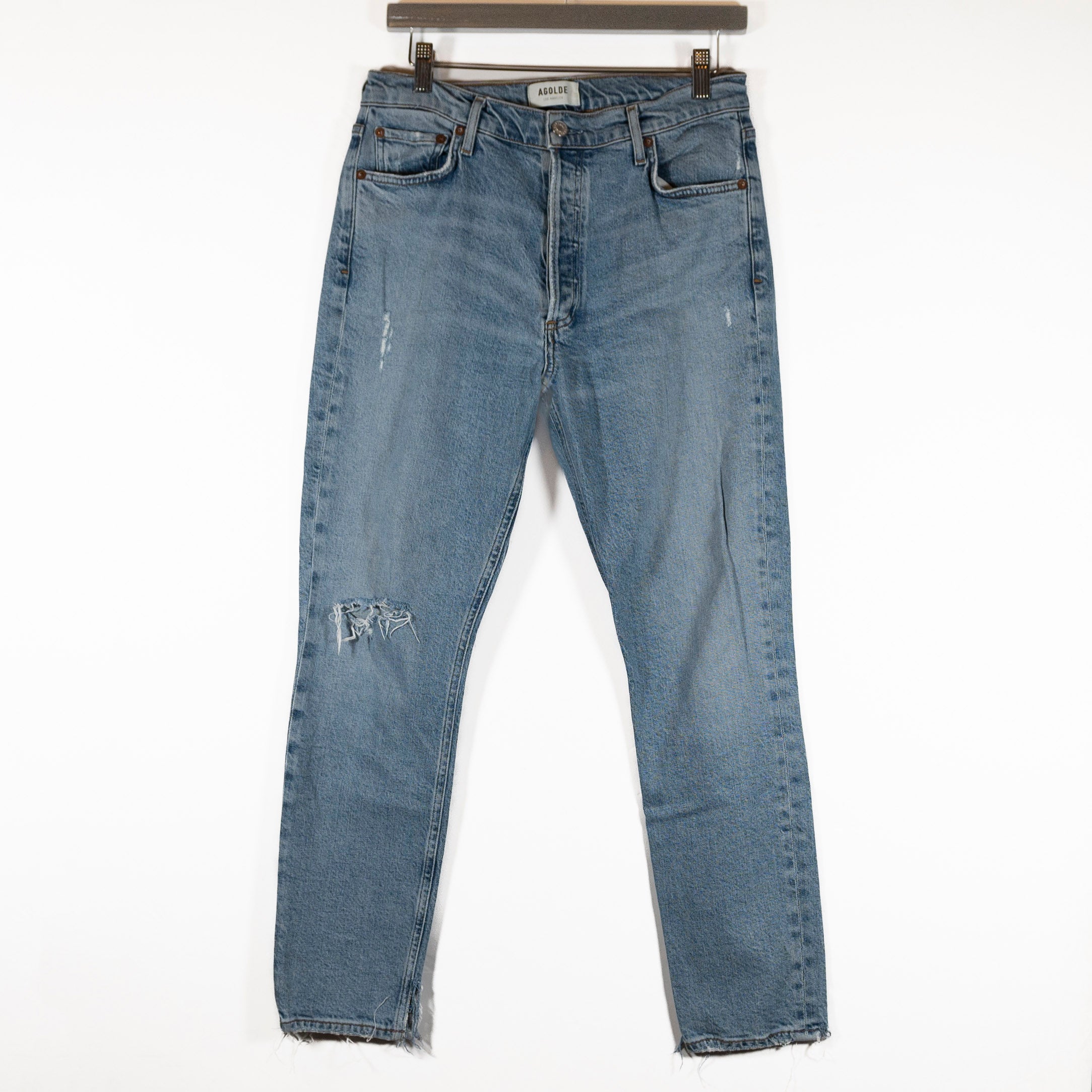 Agolde Women's Nico High Rise Organic Cotton Stretch Skinny Jeans Headlines 28