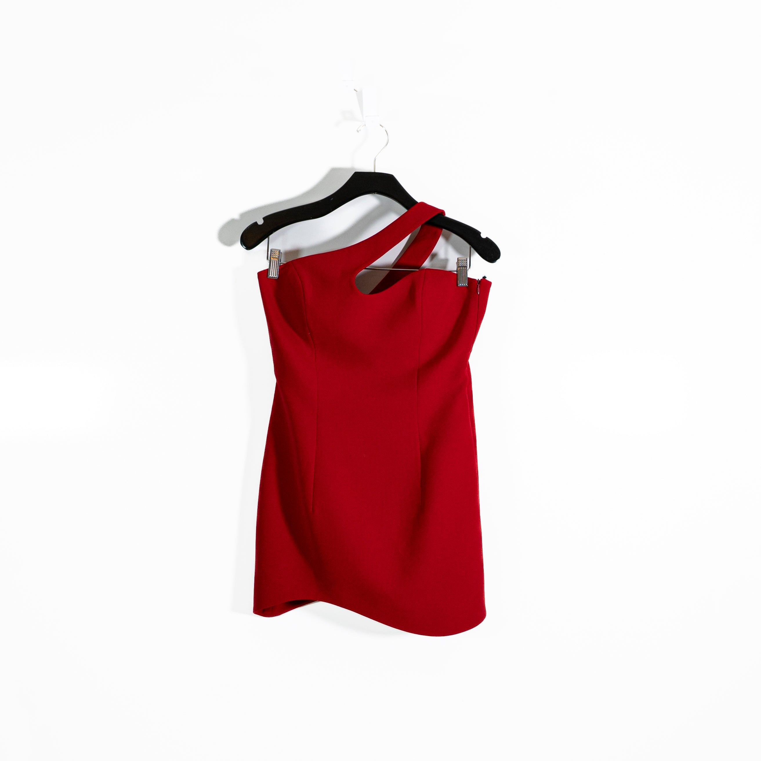 Ila Kara Swirl One Shoulder Cut Out Mini Bodycon Party Cocktail Dress Red 38
