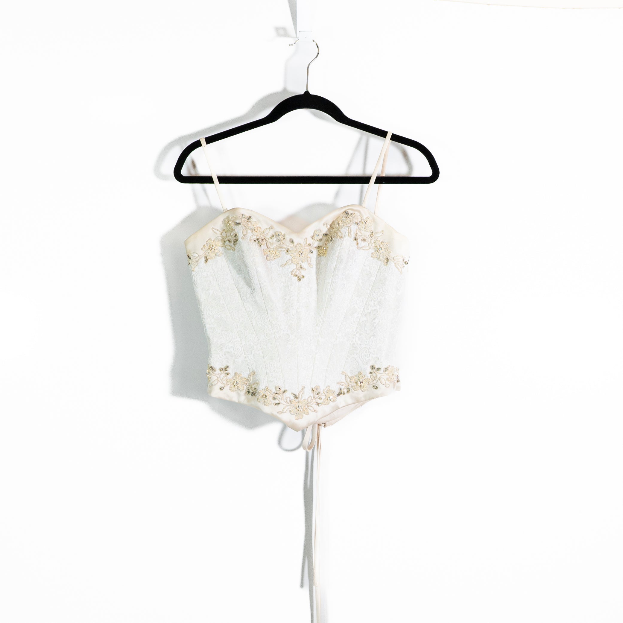 St Tropez David's Bridal Style T8007 Crystal Embroidered Lace Up Corset Top 4