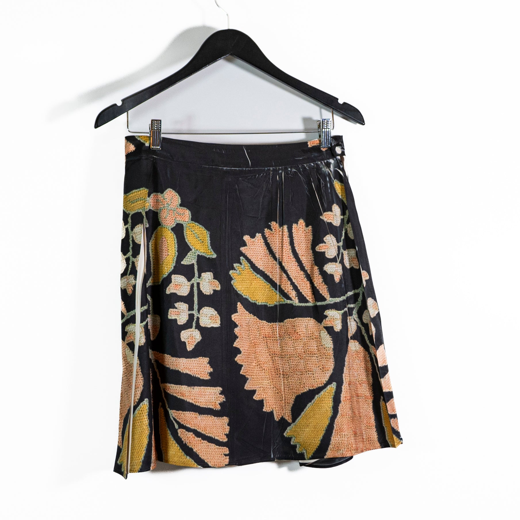 NEW Cotelac Jupe Woven Pleated A Line Mini Rose Multicolor Printed Skirt