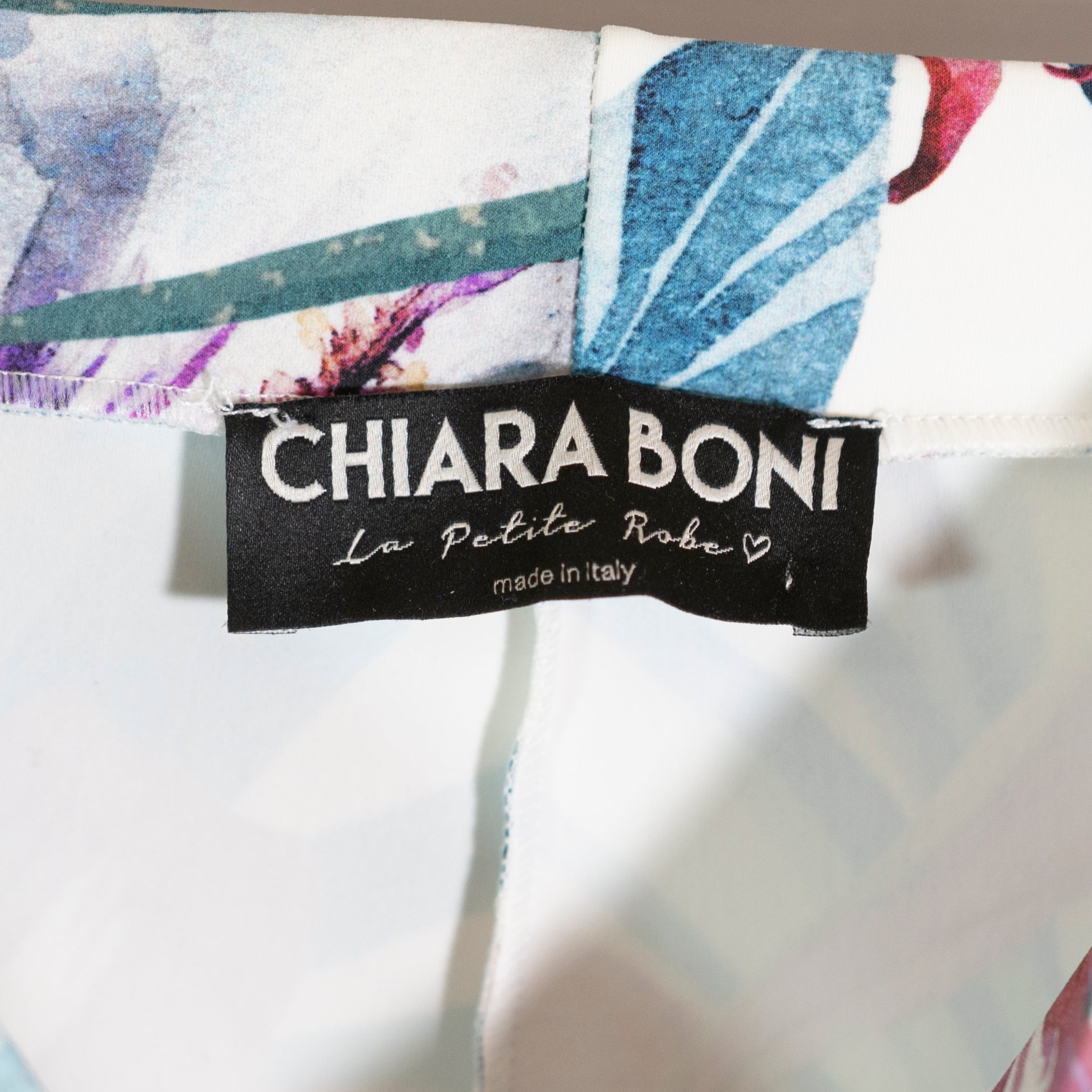 Chiara Boni La Petite Robe Ponte Knit Stretch Tropical Print Ankle Crop Pants S
