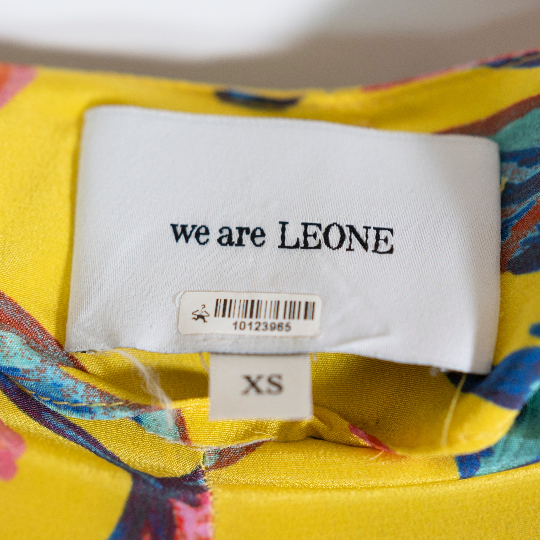 We Are Leone Silk Chiffon Yellow Floral Flower Print Pattern Straight Leg Pants