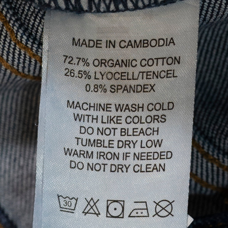 Quince Women's Bella Stretch Organic Cotton Relaxed Straight Jeans Blue 27