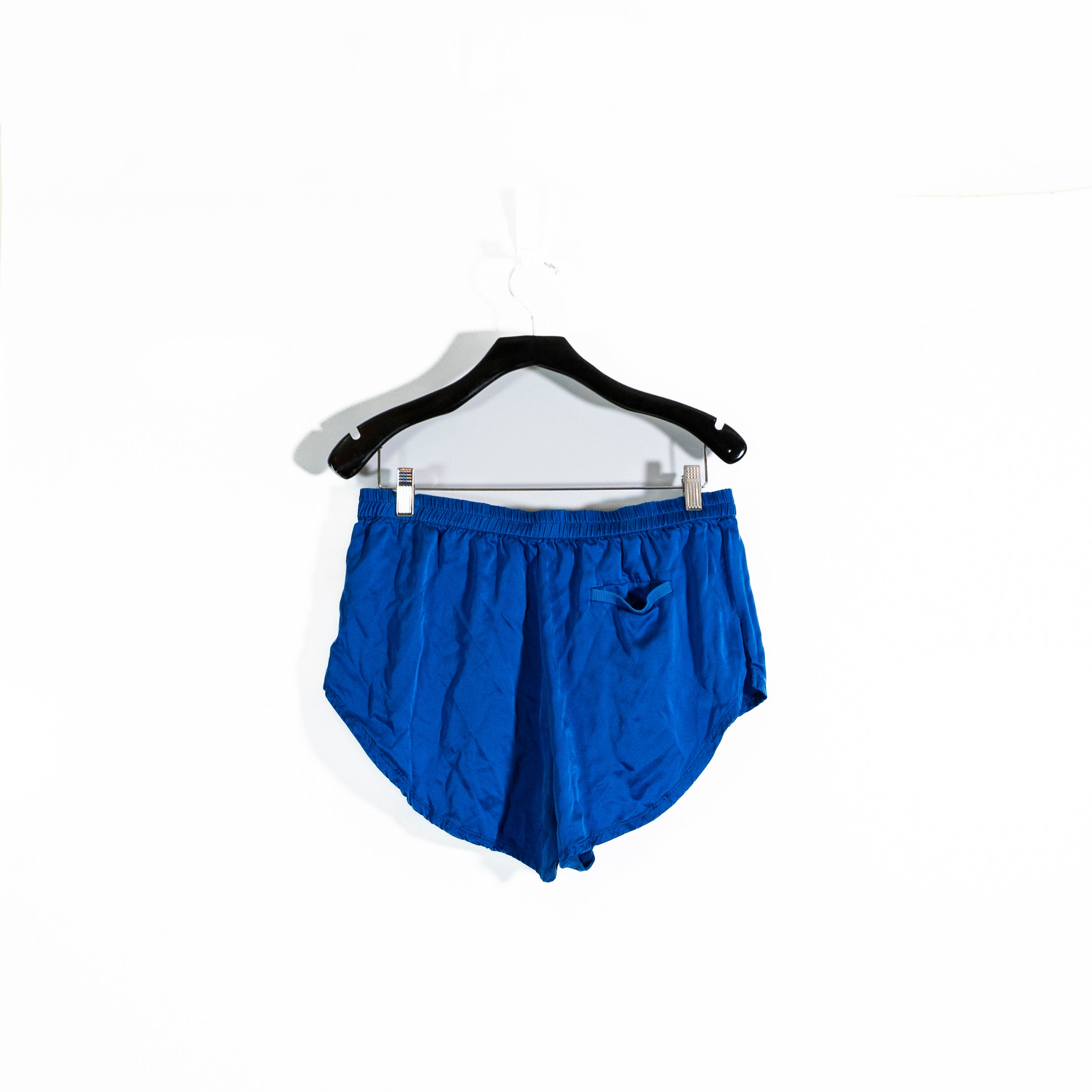Lunya Women's Washable Silk Pull On Mini Lounge Pajama Shorts Blue Medium