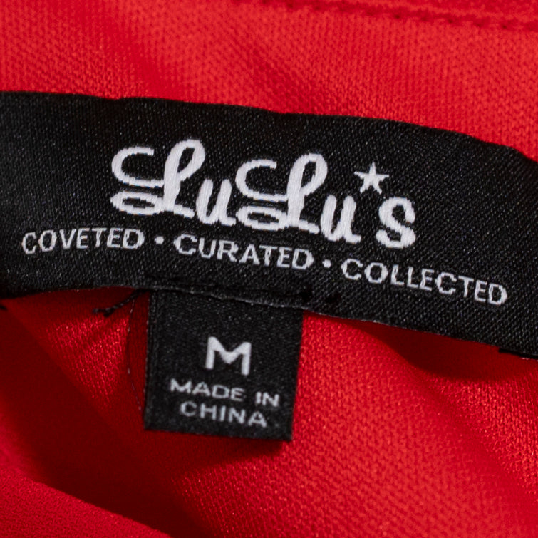 NEW Lulus Ready For It Sleeveless V Neck Straight Leg Jumpsuit Jumper Red M