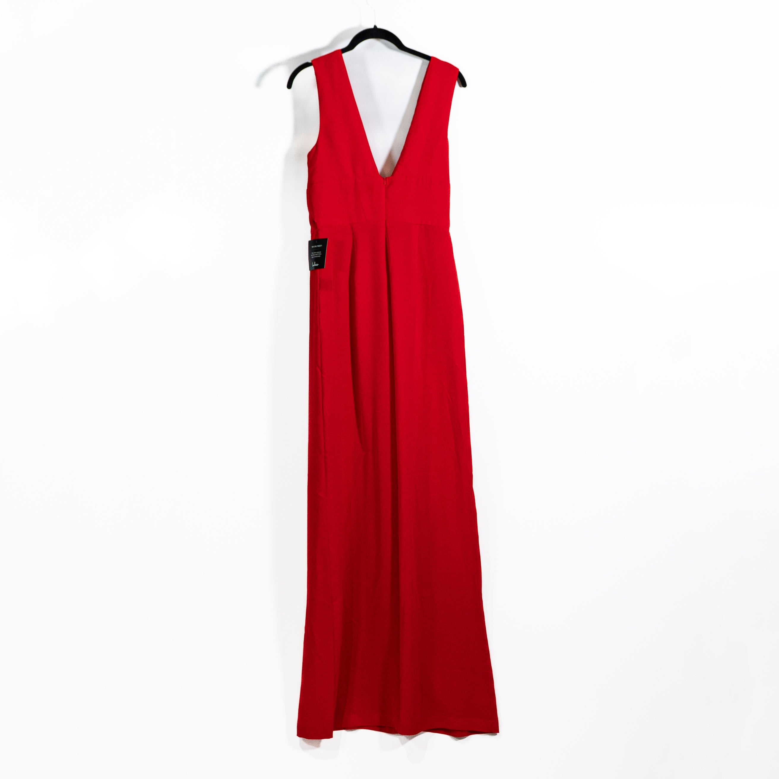 NEW Lulus Ready For It Sleeveless V Neck Straight Leg Jumpsuit Jumper Red M