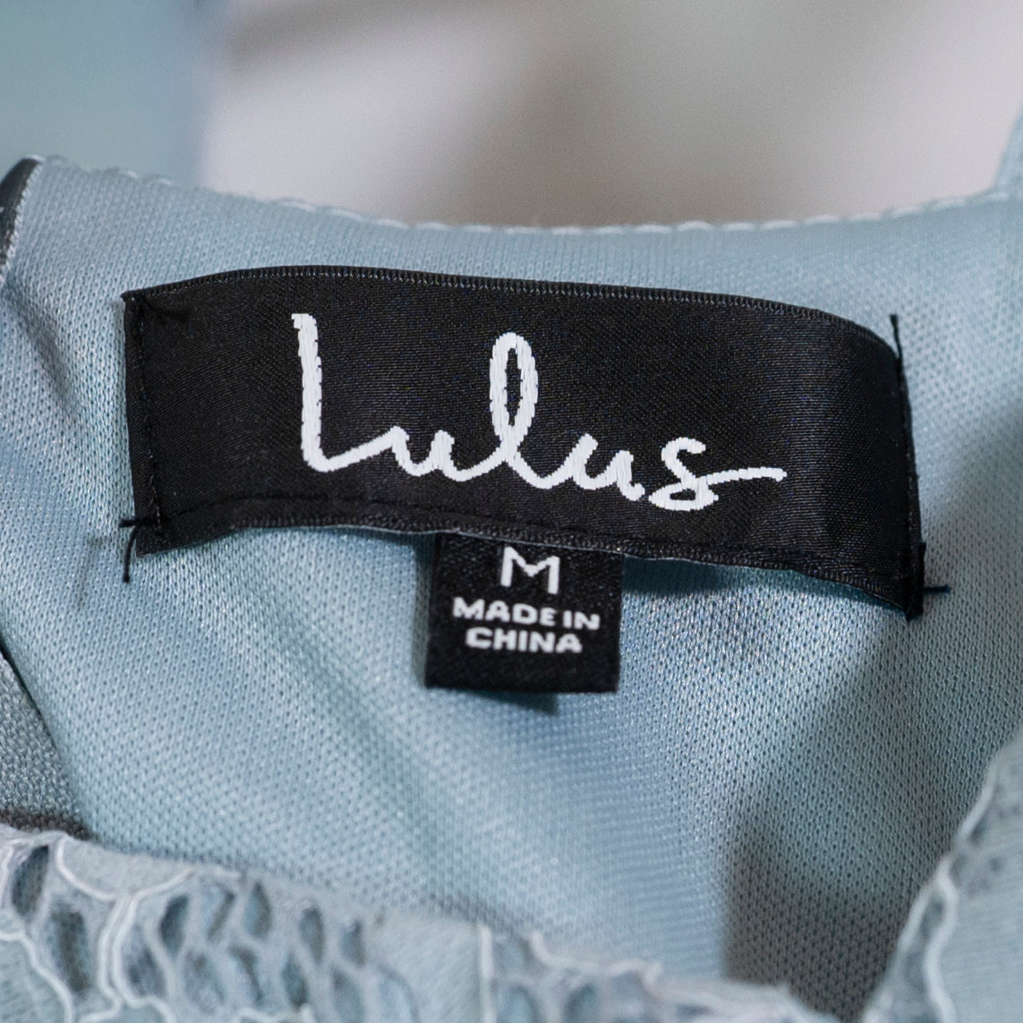 NEW Lulus Rosetta Slate Blue Allover Lace Cut Out Back Maxi Dress Medium