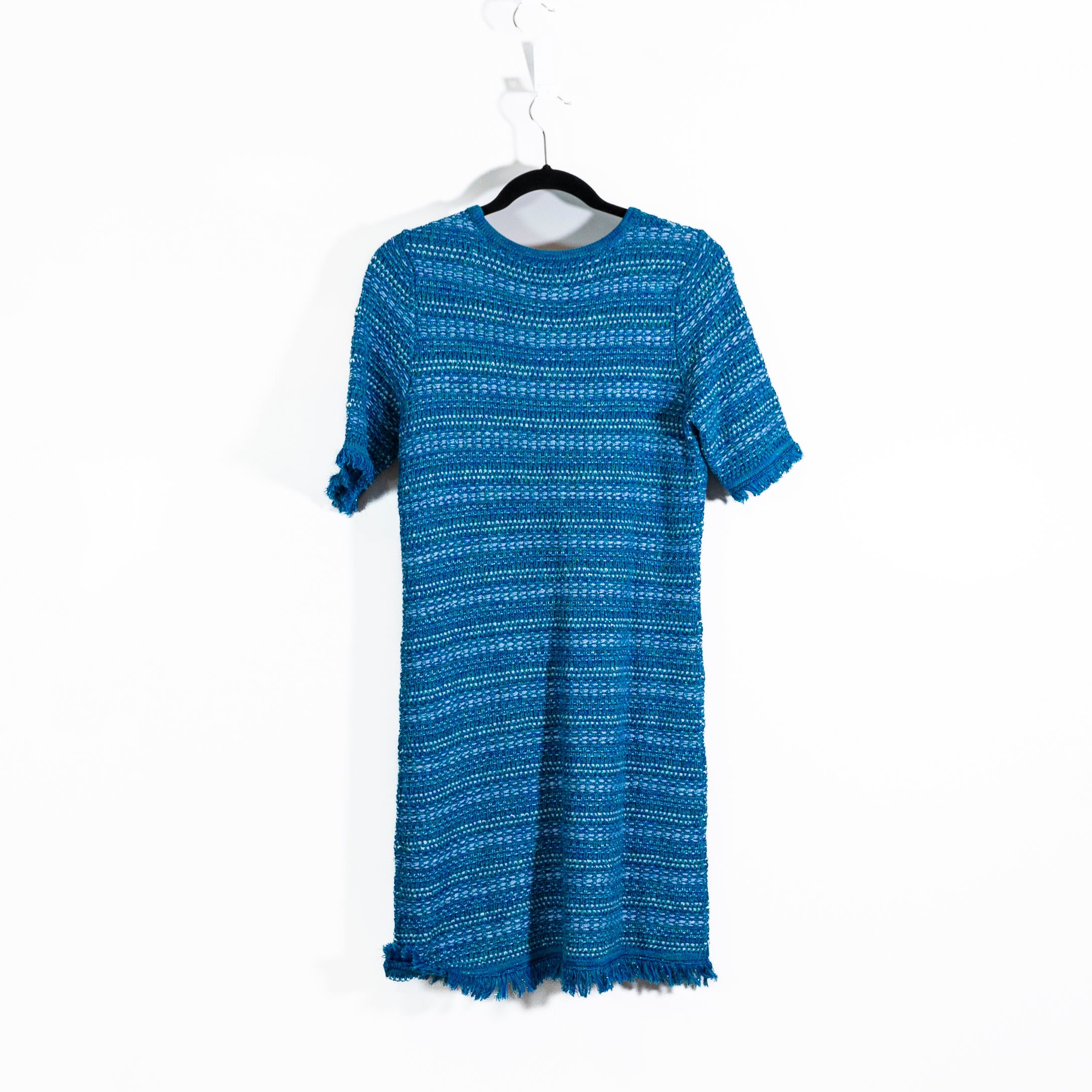 NEW Lilly Pulitzer Beckington Cotton Blend Knit Sweater Dress Blue Grotto Tweed
