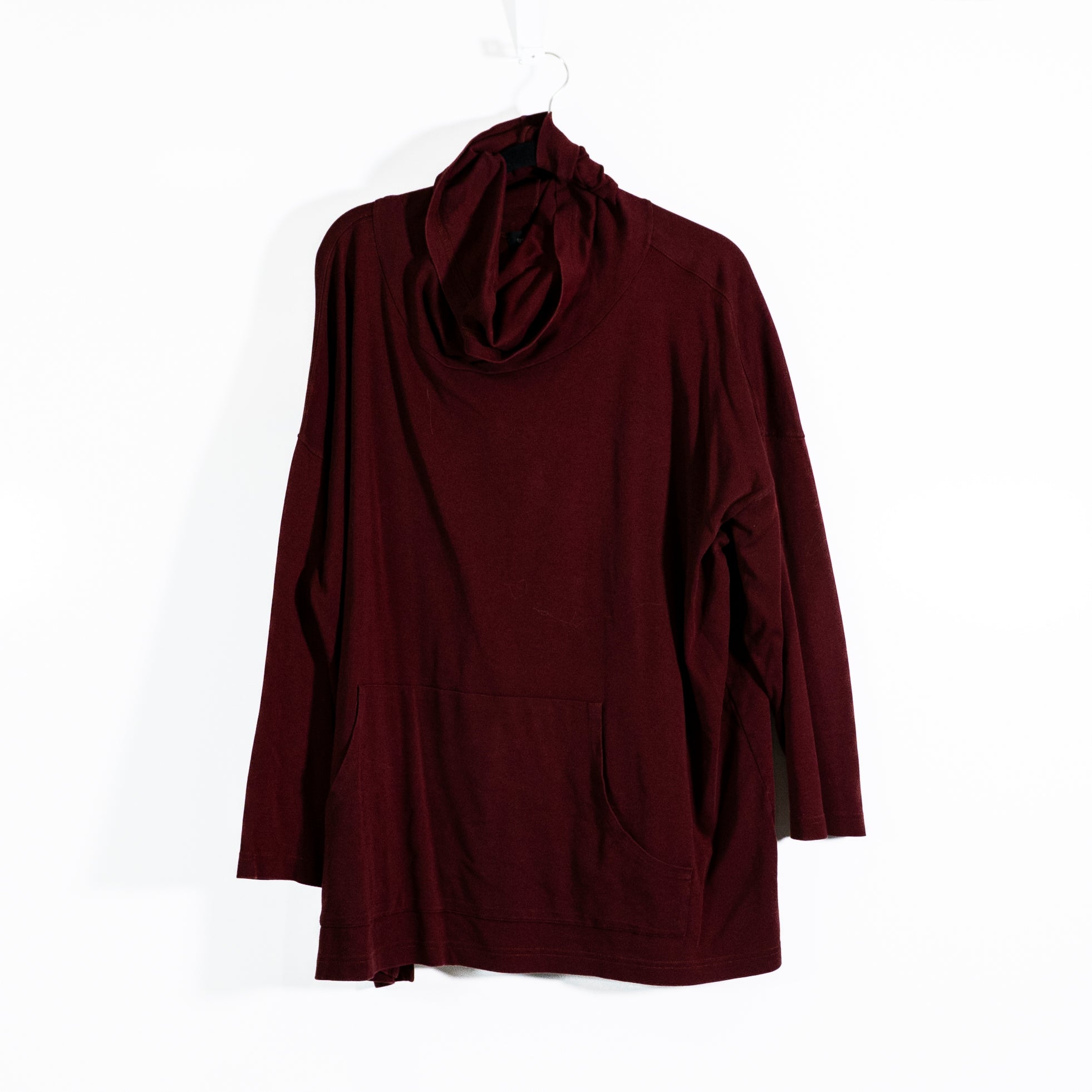 Eskandar Women's Pima Cotton Knit Stretch Long Sleeve Turtleneck Pullover Shirt