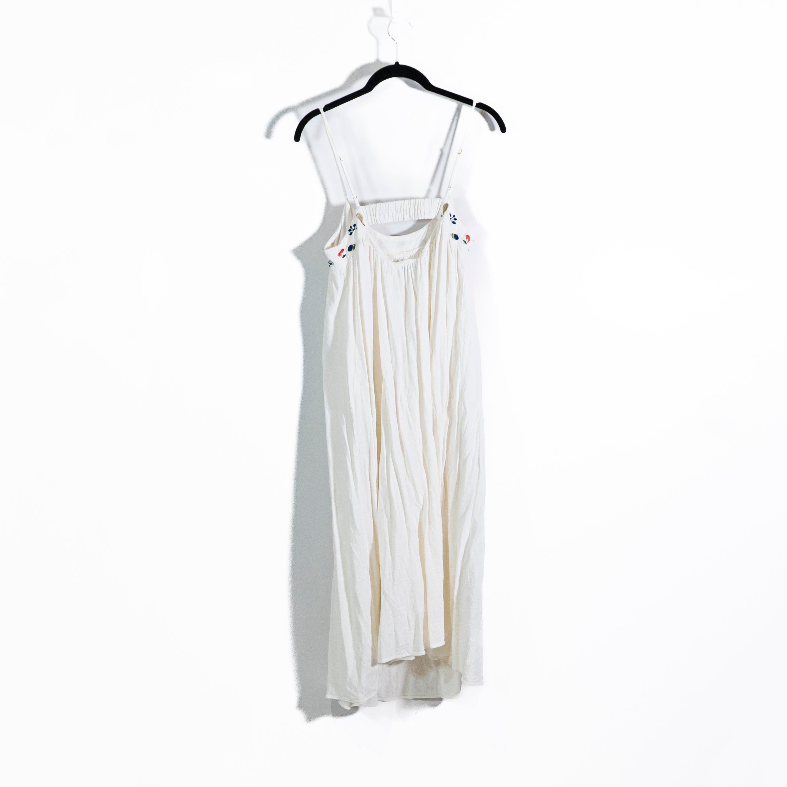Madewell Fresca Fruit Embroidered Pullover Scoop Neck Midi Dress White Small