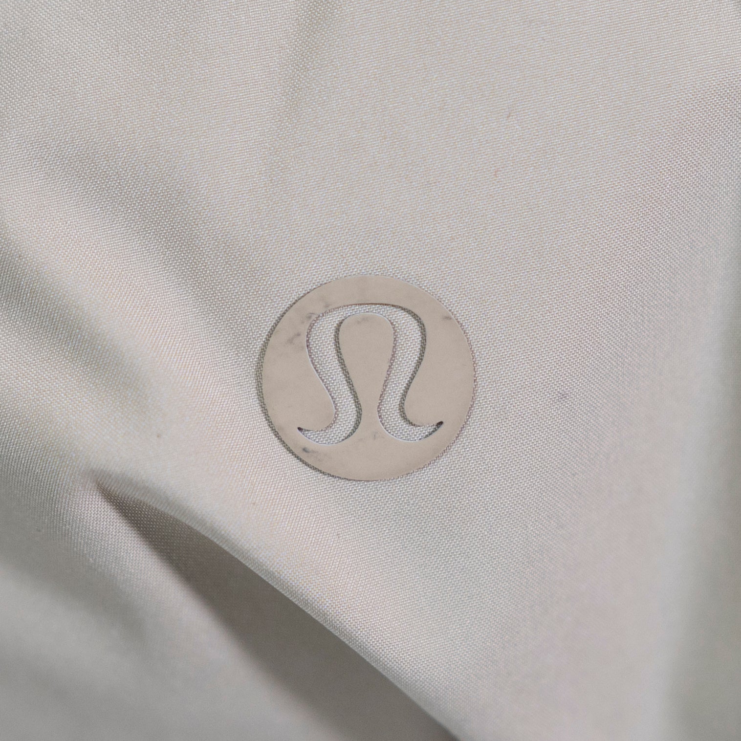 Lululemon Wunder Puff Goose Down Quilted Full Zip Jacket Heathered Raw Linen M