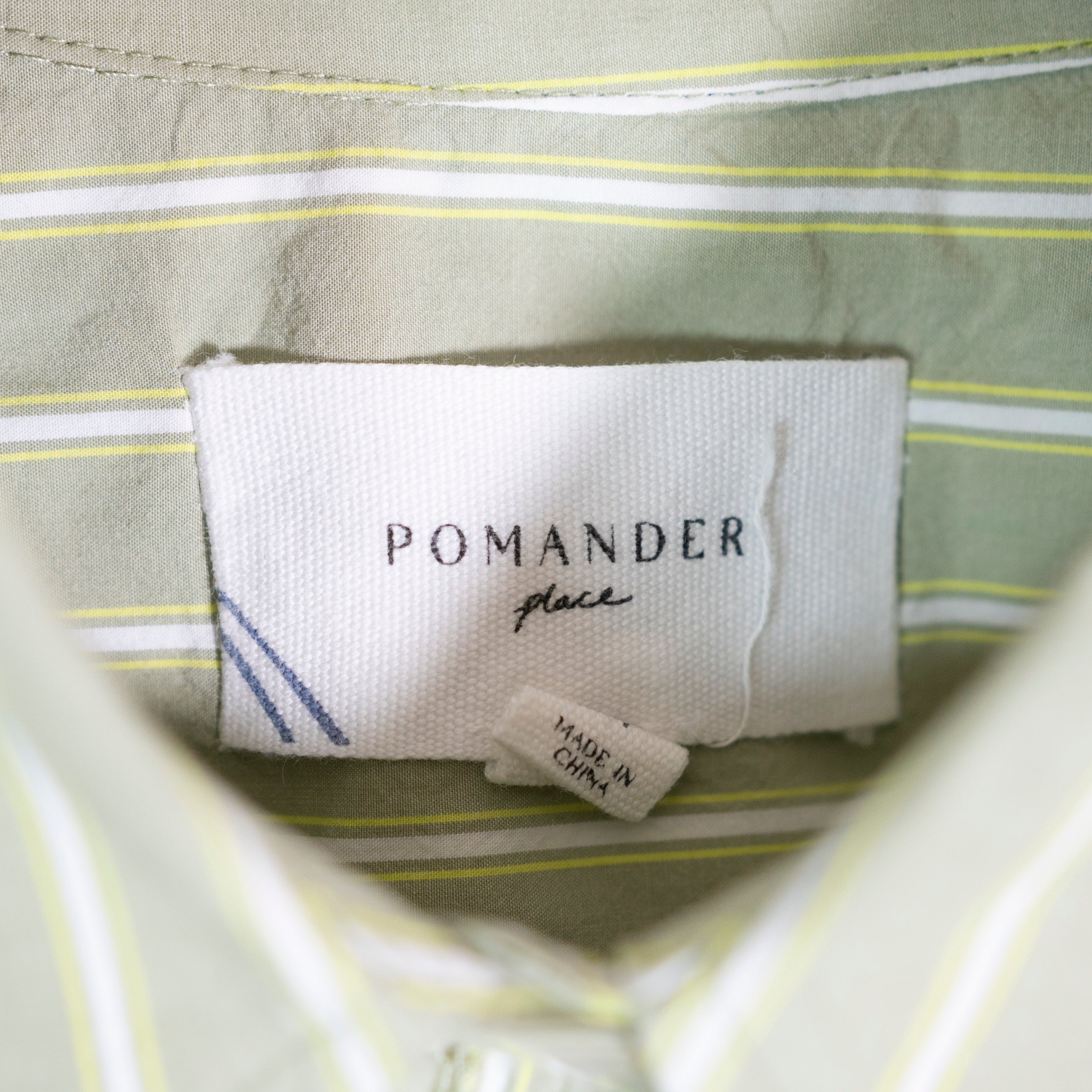 Pomander Place Adair Cotton Poplin Collared Button Front Stripe Boyfriend Shirt