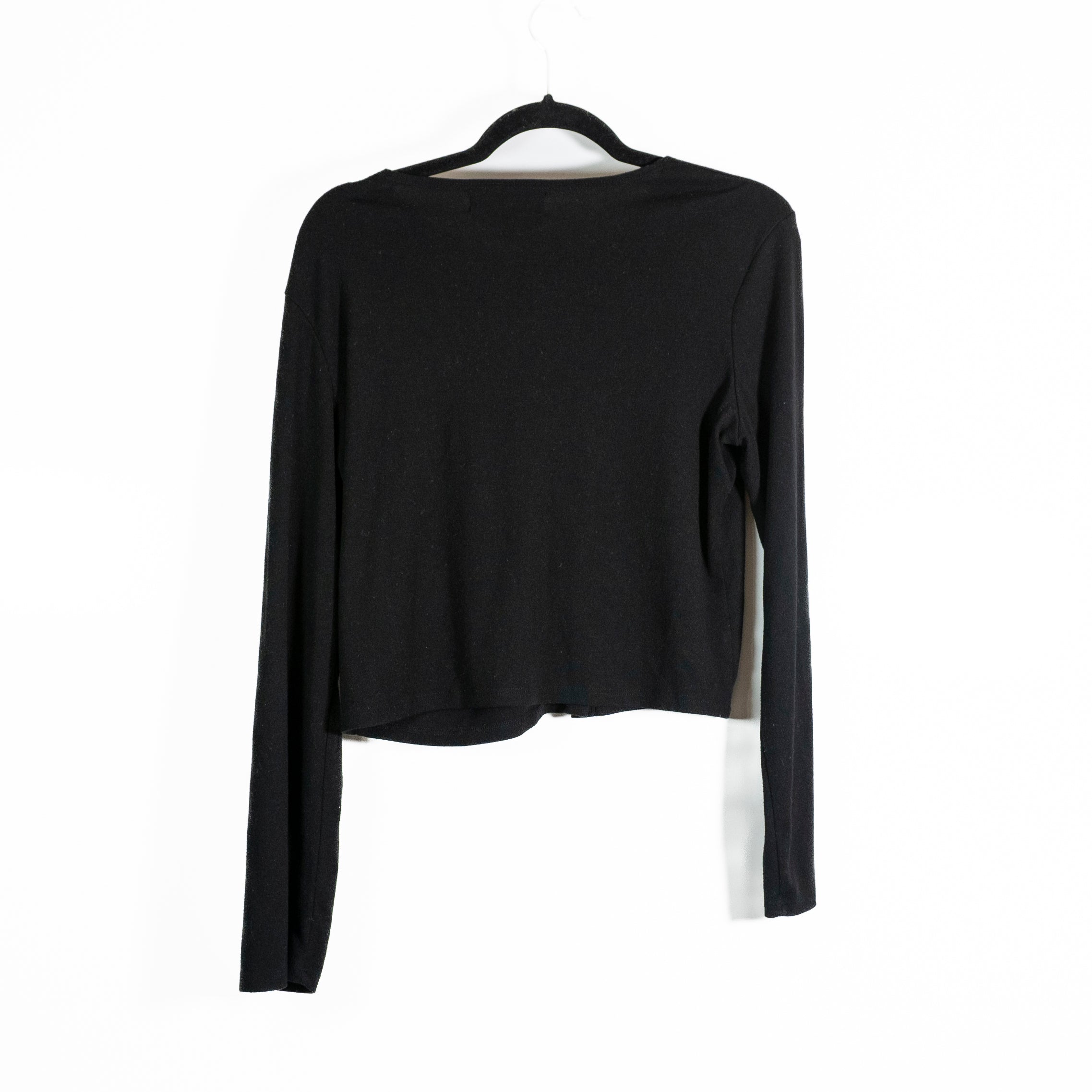Le Bop Women's Eloise Scoop Neck Button Front Cardigan Sweater Black Large