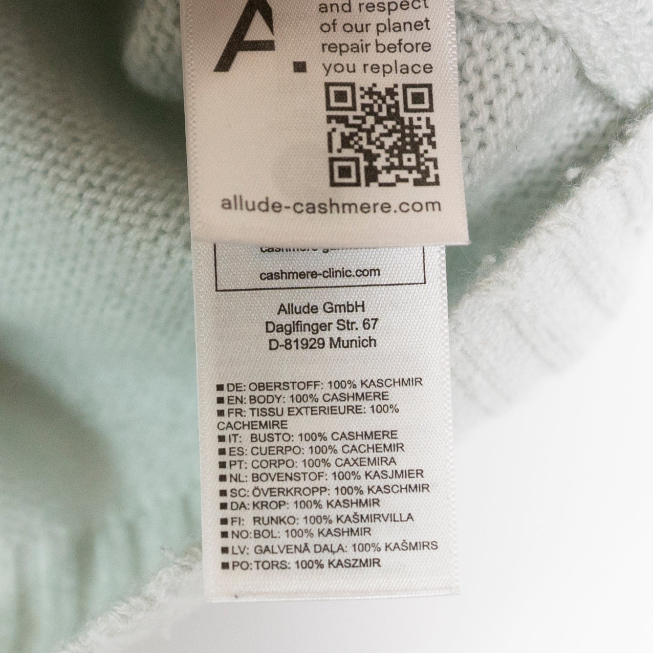 Jardin Des Orangers Cashmere Knit Stretch V Neck Pullover Sweater Blue Large
