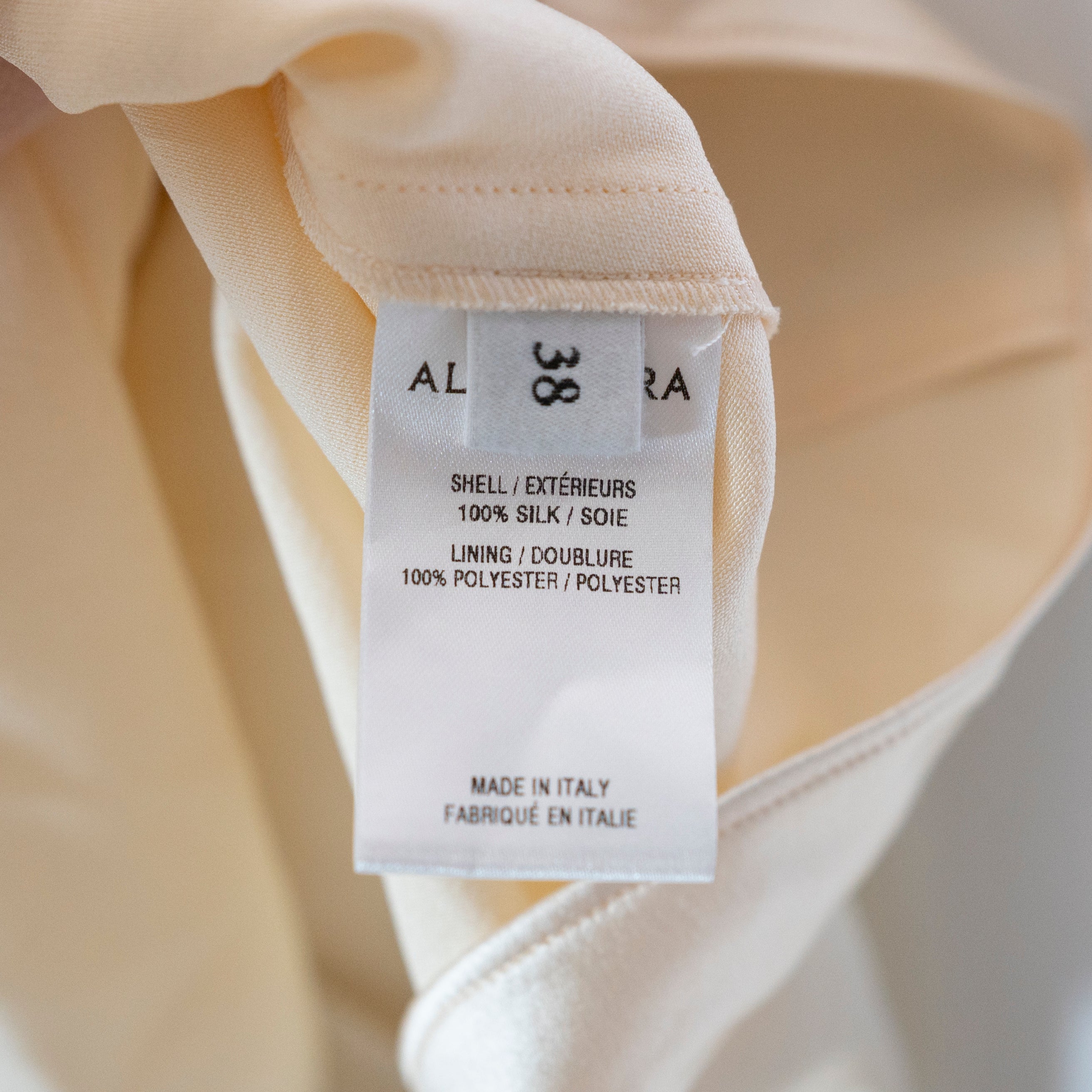 NEW Altuzarra Tizzy Gathered Belted Silk Satin Sleeveless Top Blouse Tapioca 0