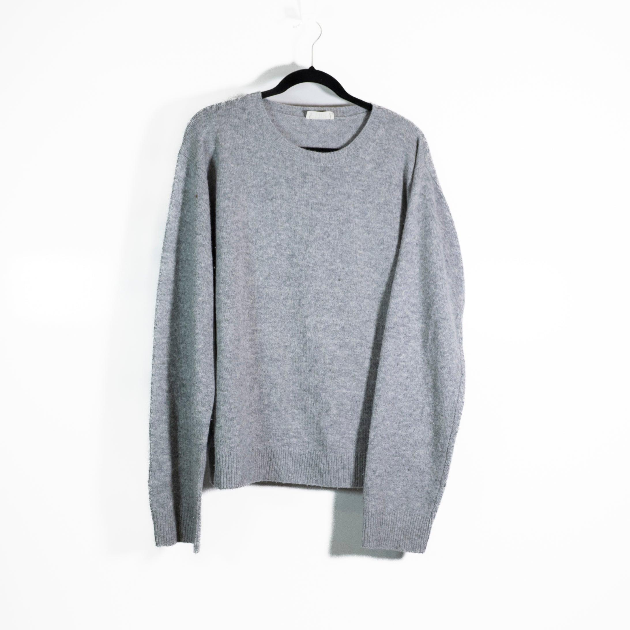 Eterne 100% Cashmere Knit Stretch Crew Neck Pullover Sweater Gray XS/S