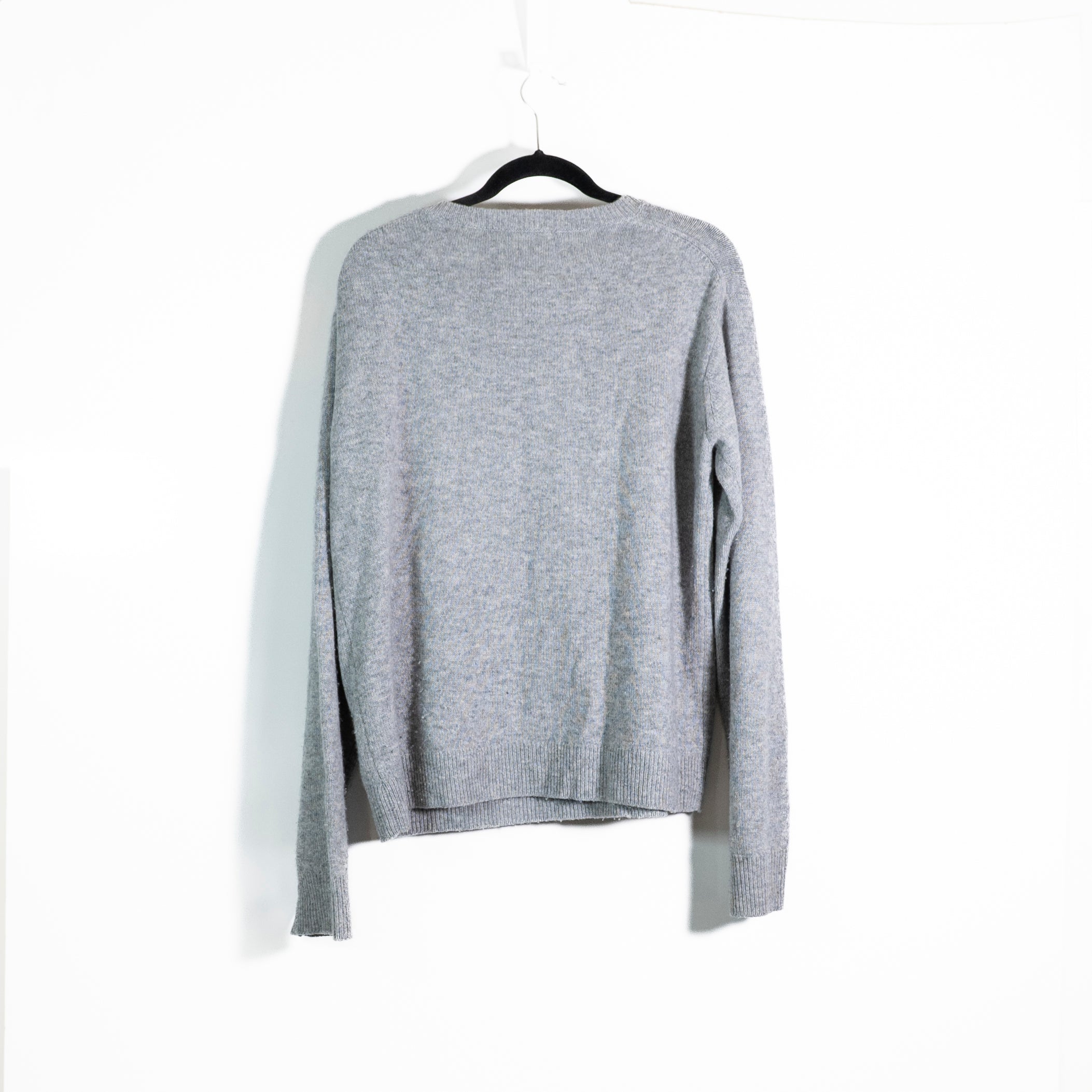 Eterne 100% Cashmere Knit Stretch Crew Neck Pullover Sweater Gray XS/S