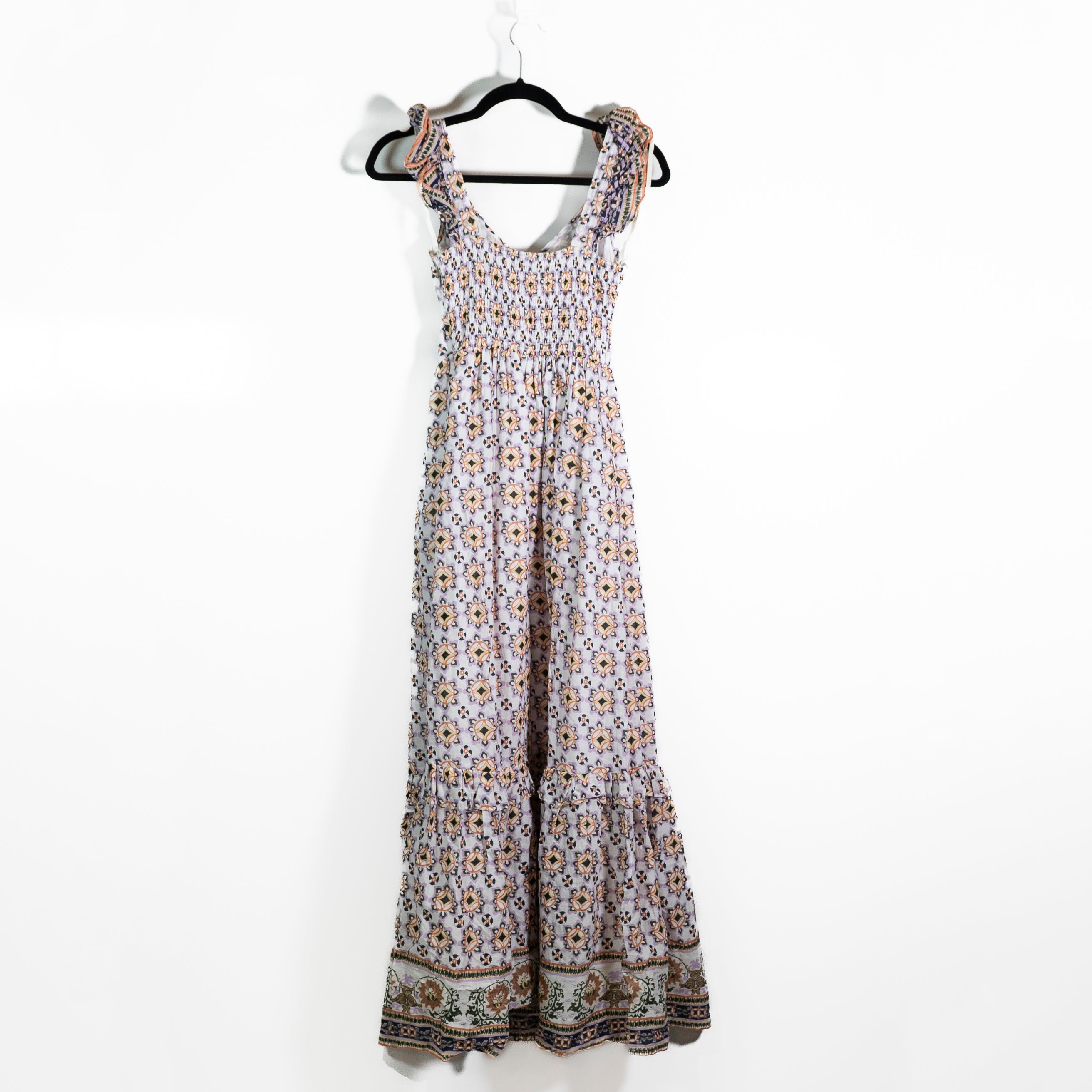 Cleobella Nica Organic Cotton Sweetheart Neckline Tiered Maxi Dress Marrakesh XS