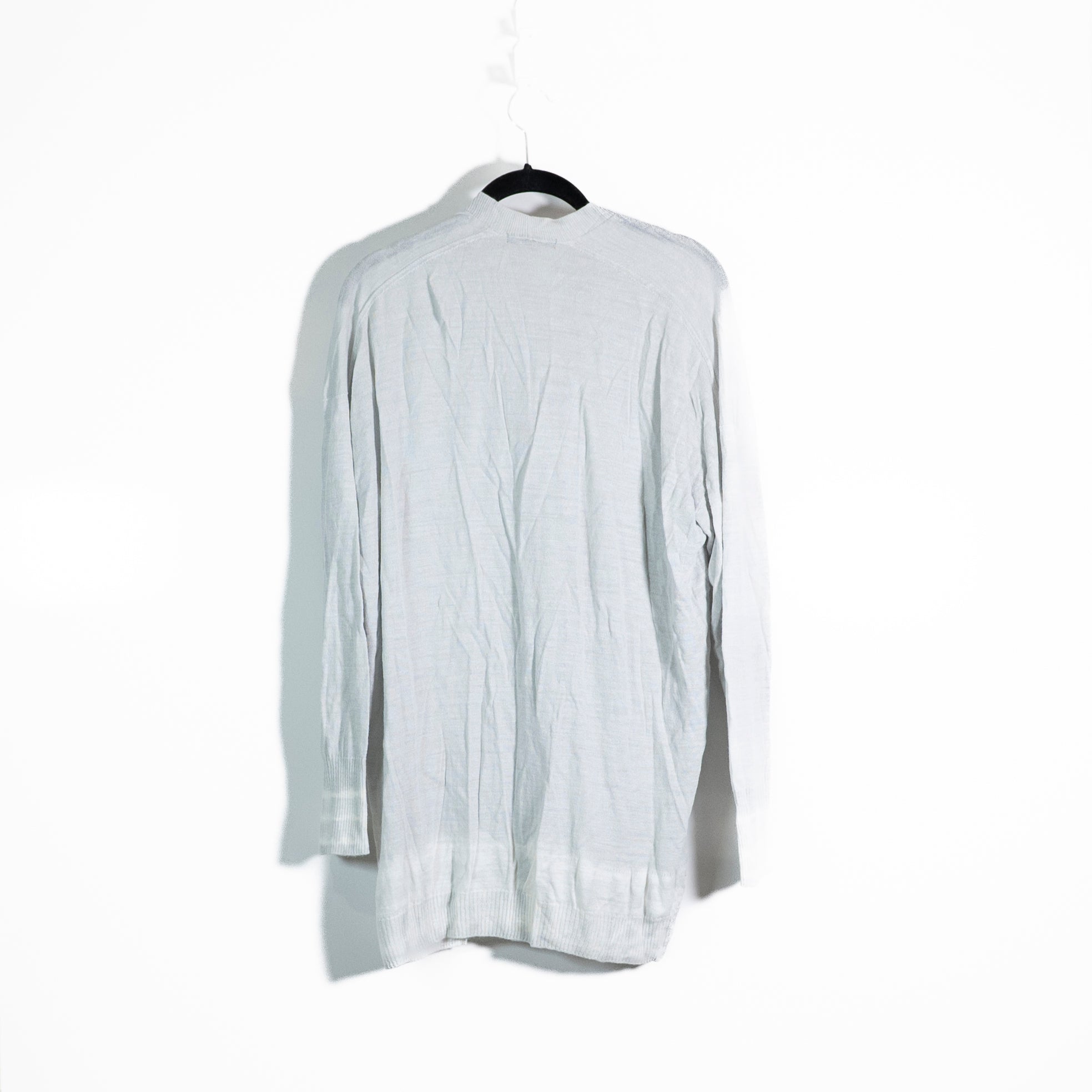 Pas De Calais Lightweight Linen Knit V Neck Button Front Cardigan Sweater Blue S