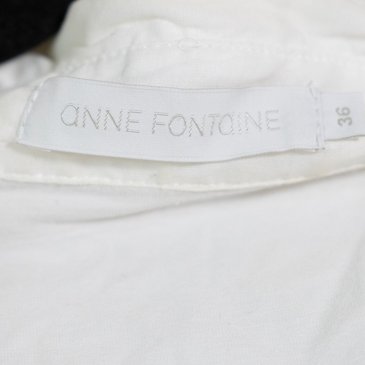 Anne Fontaine Patsy Cotton Stretch Ruffle Collar Button Front Blouse Shirt White