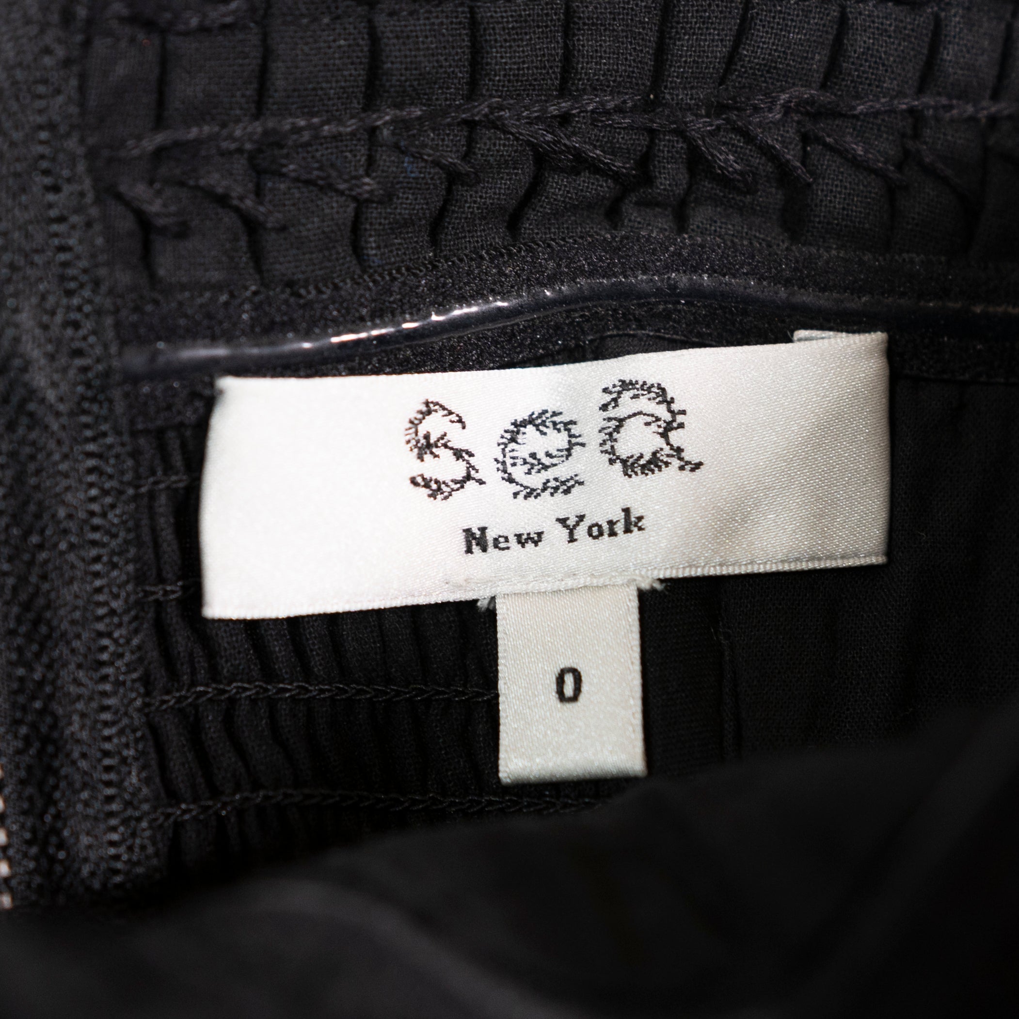 Sea New York Willa Cotton Stretch Embroidered Sweetheart Neck Bustier Top Black