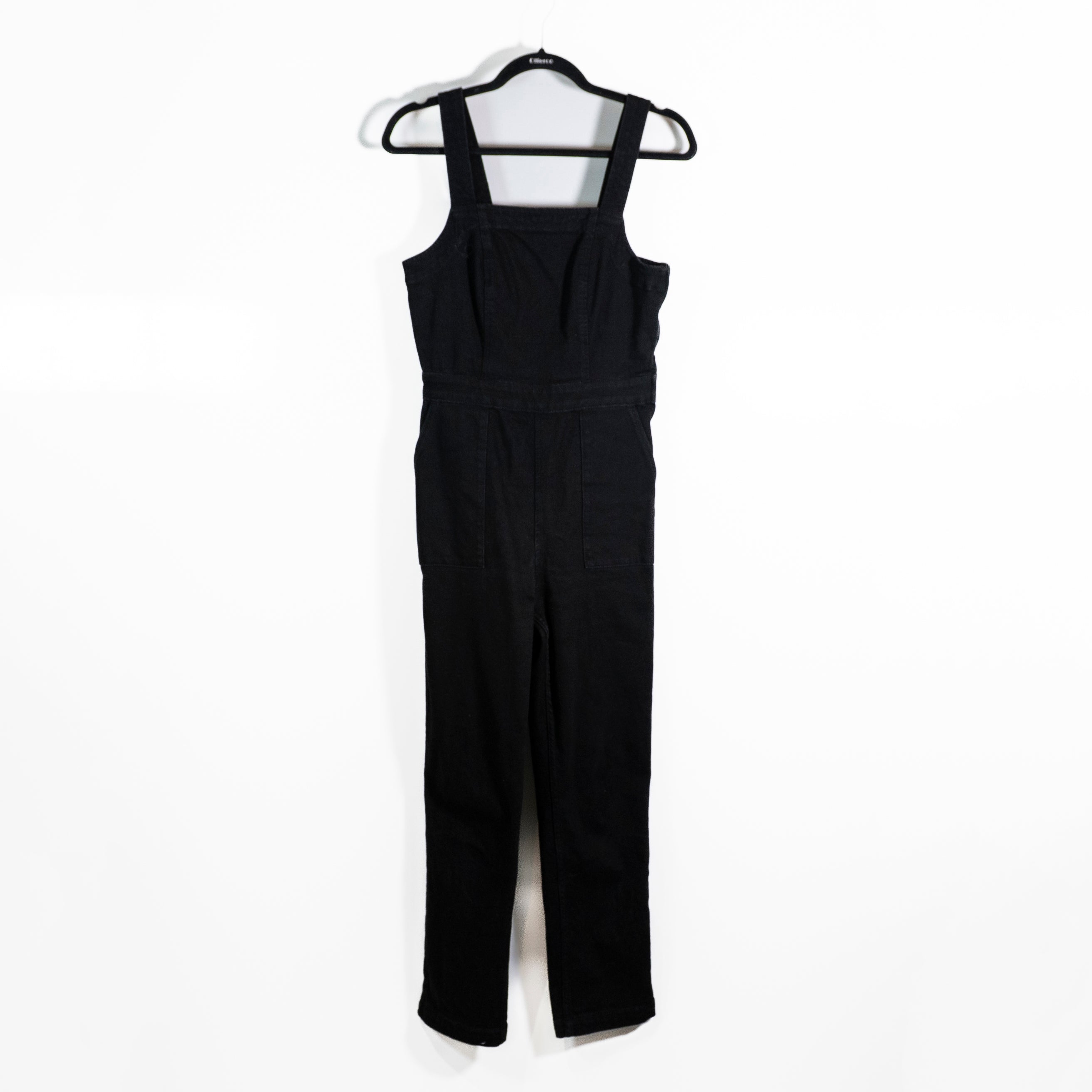J. Crew Women's Cotton Stretch Square Neck One Piece Jumper Jumpsuit Black 2
