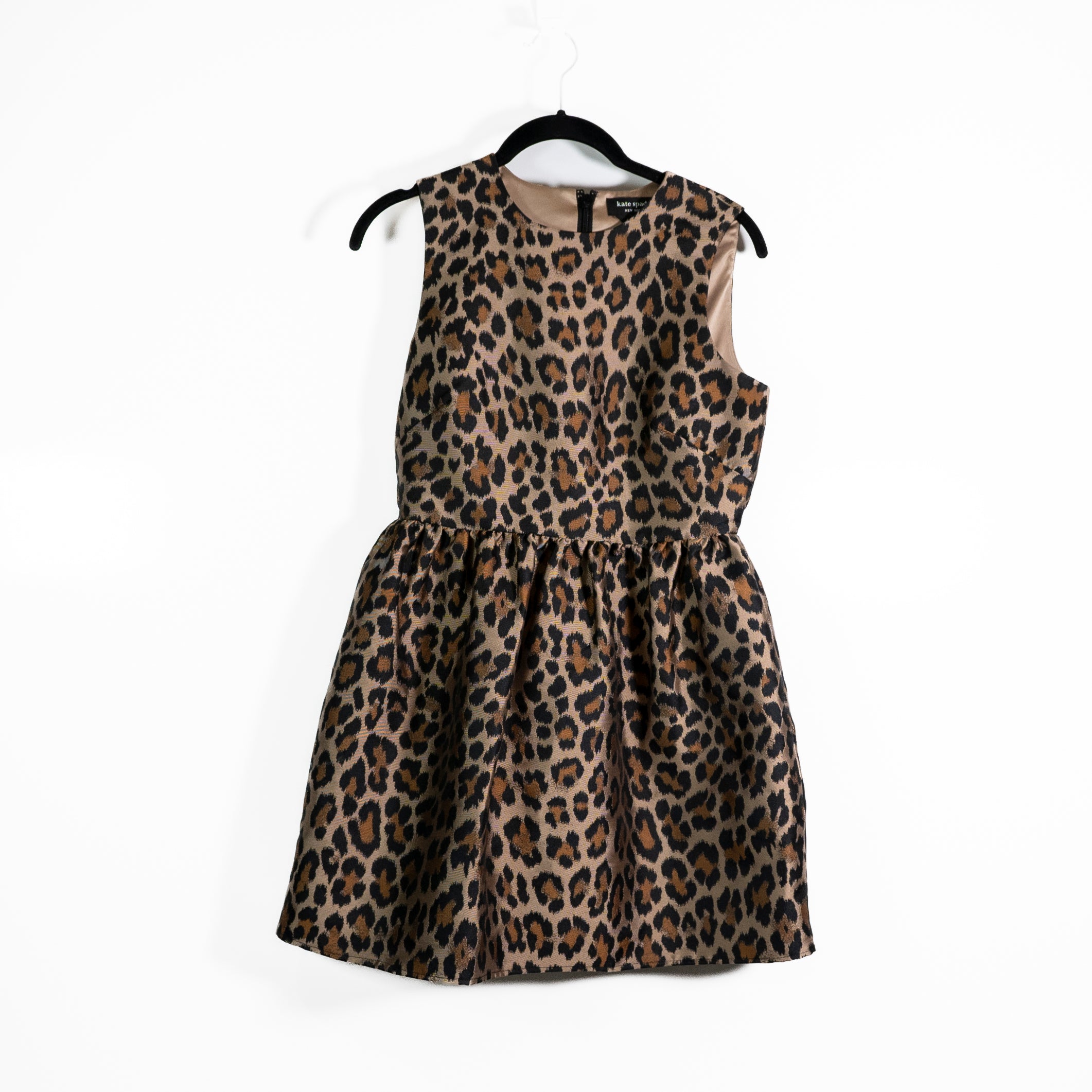 Kate Spade Modern Cheetah Leopard Animal Print Pattern Brocade Mini Dress 0