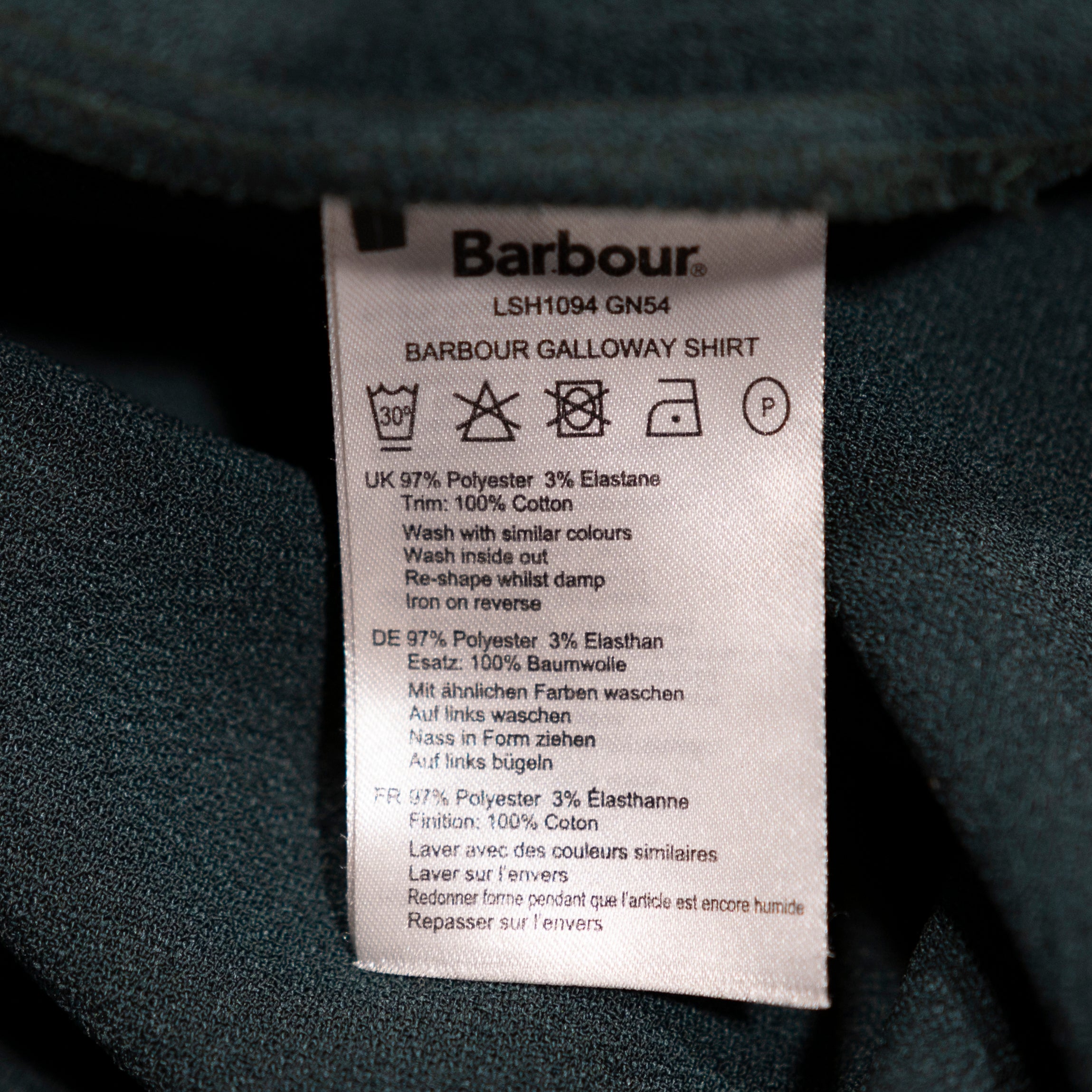 Barbour Galloway Collarless Button Down Crepe Stretch Long Sleeve Blouse Shirt