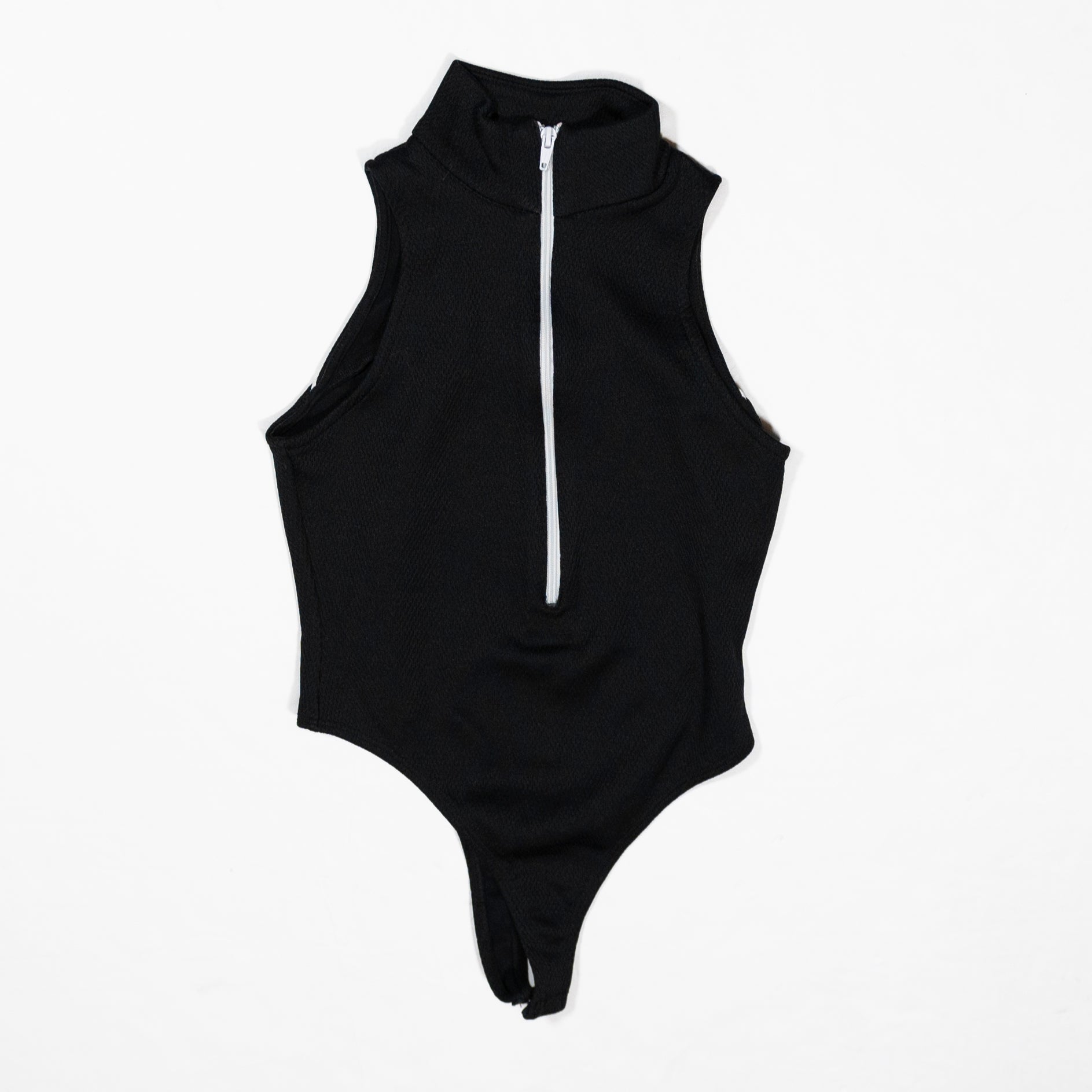 Twenty Montreal Textured Stretch Knit Mock Neck Sleeveless Bodysuit One Piece XS