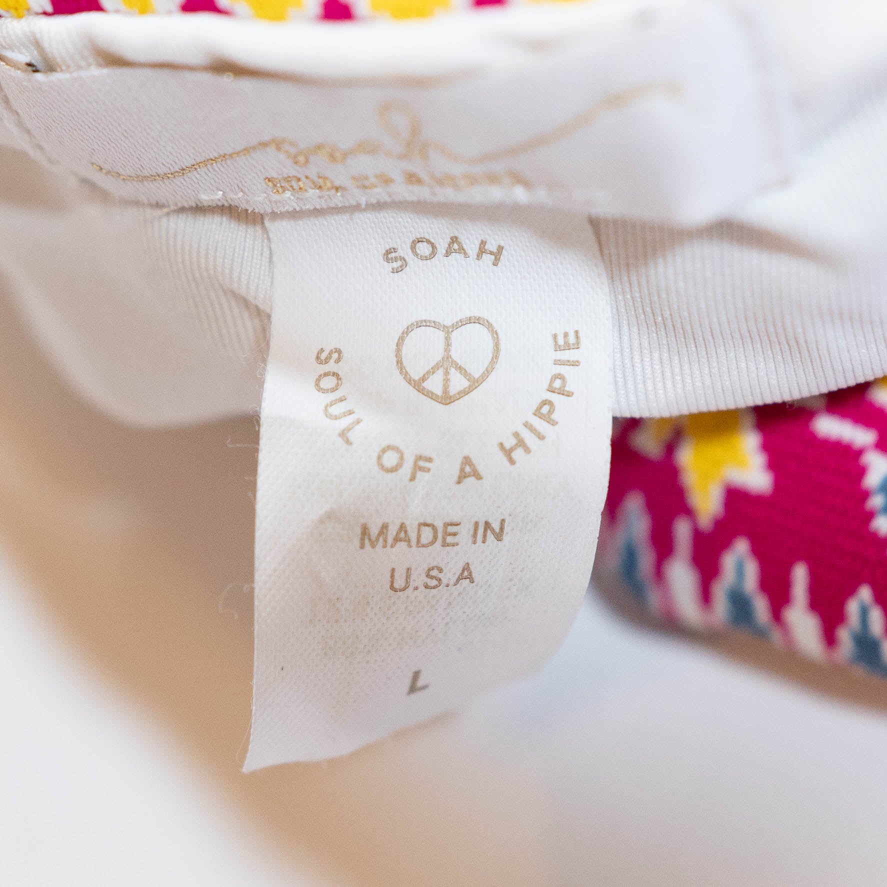 SOAH Soul Of A Hippie Off The Shoulder Two Piece Flora Print Bikini Swim Top L