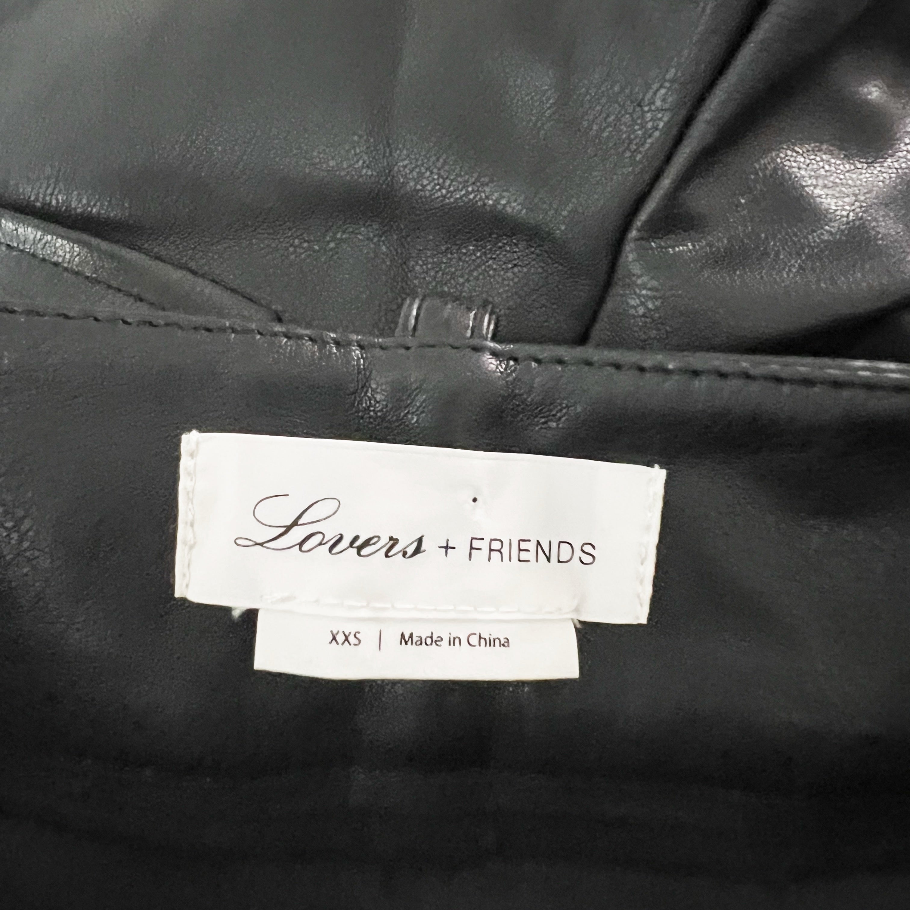 Lovers And Friends Faux Vegan Leather Wide Leg Trouser Pants Multi Black XXS