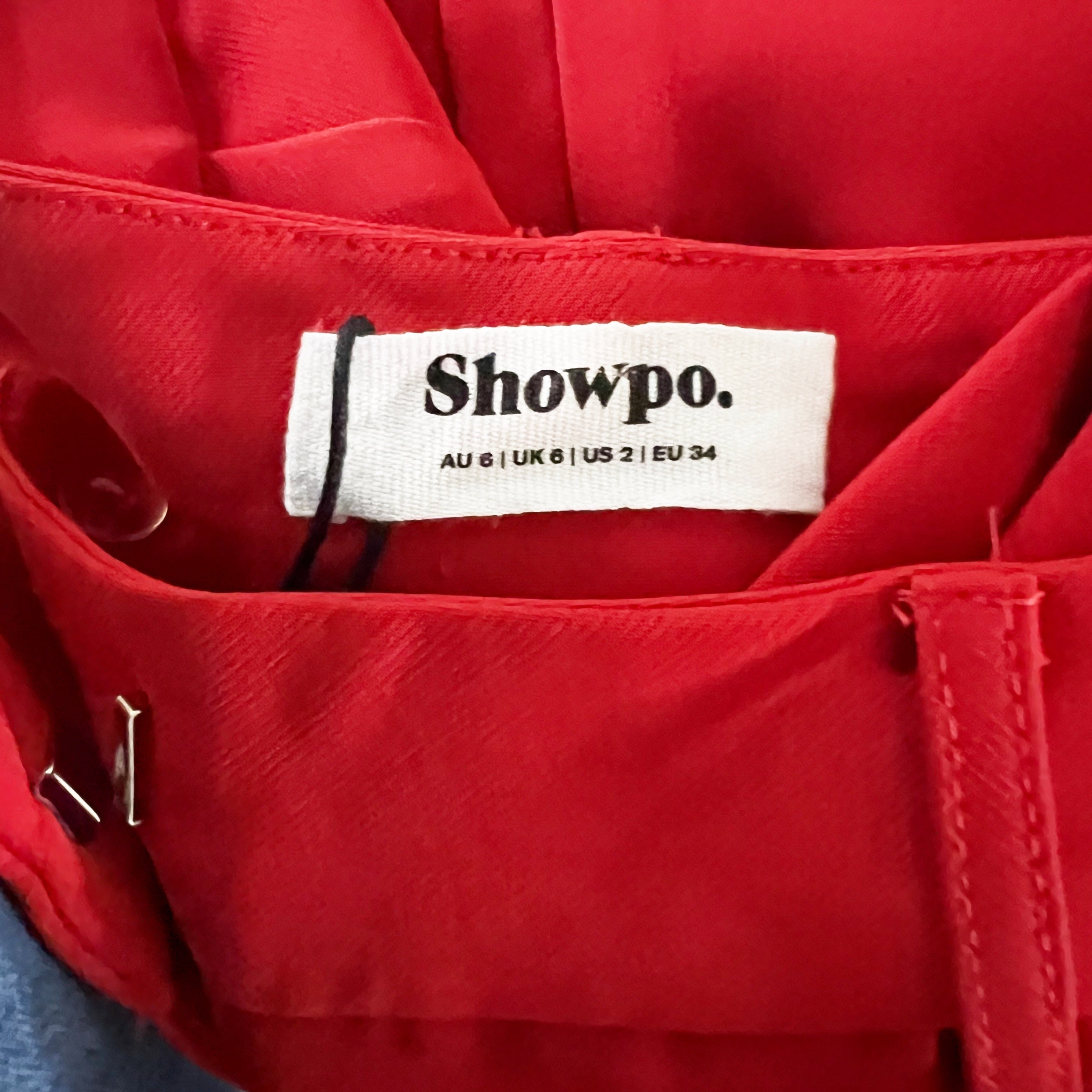 NEW Showpo Bonnie High Waisted Tailored Wide Leg Trouser Pants Solid Red 2