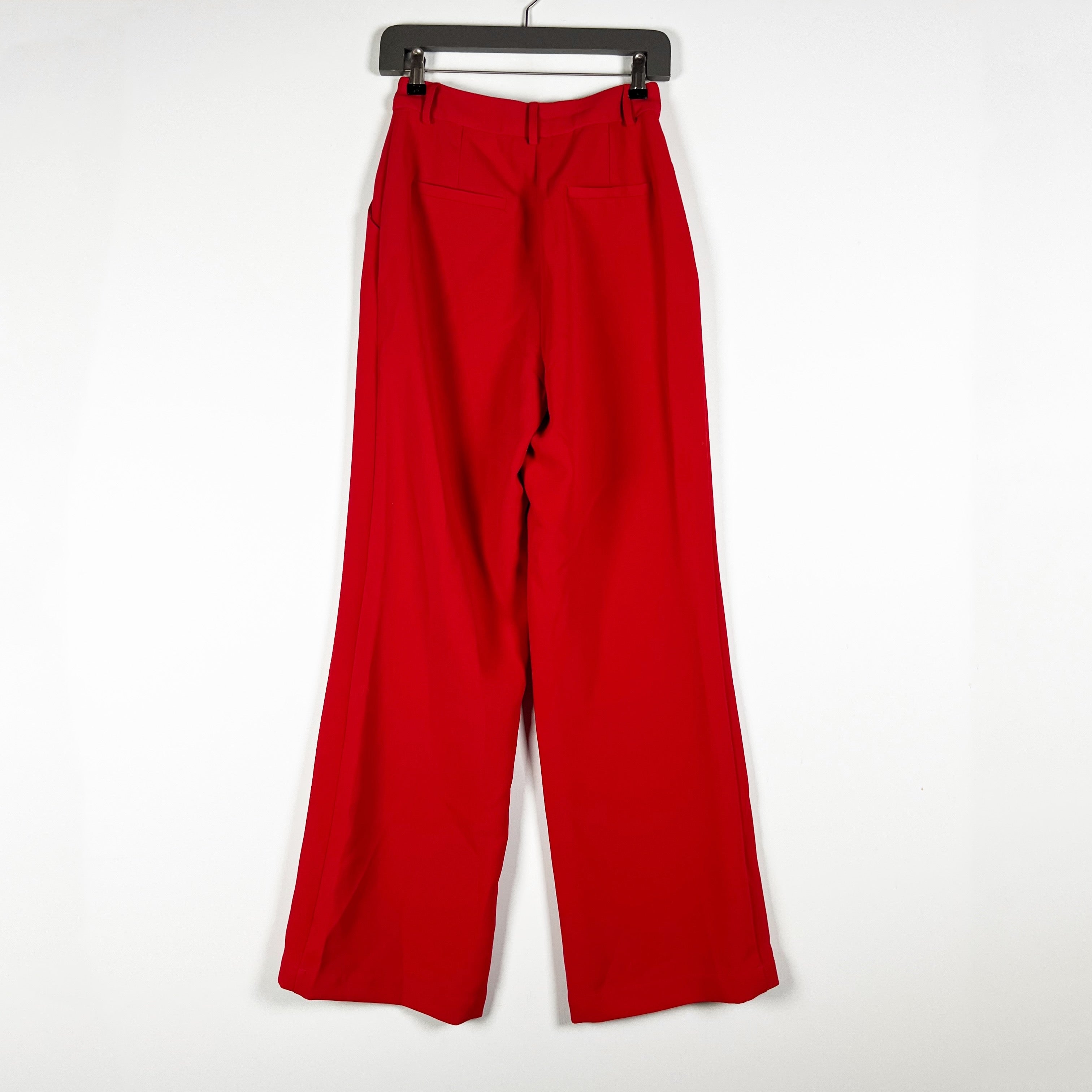 NEW Showpo Bonnie High Waisted Tailored Wide Leg Trouser Pants Solid Red 2