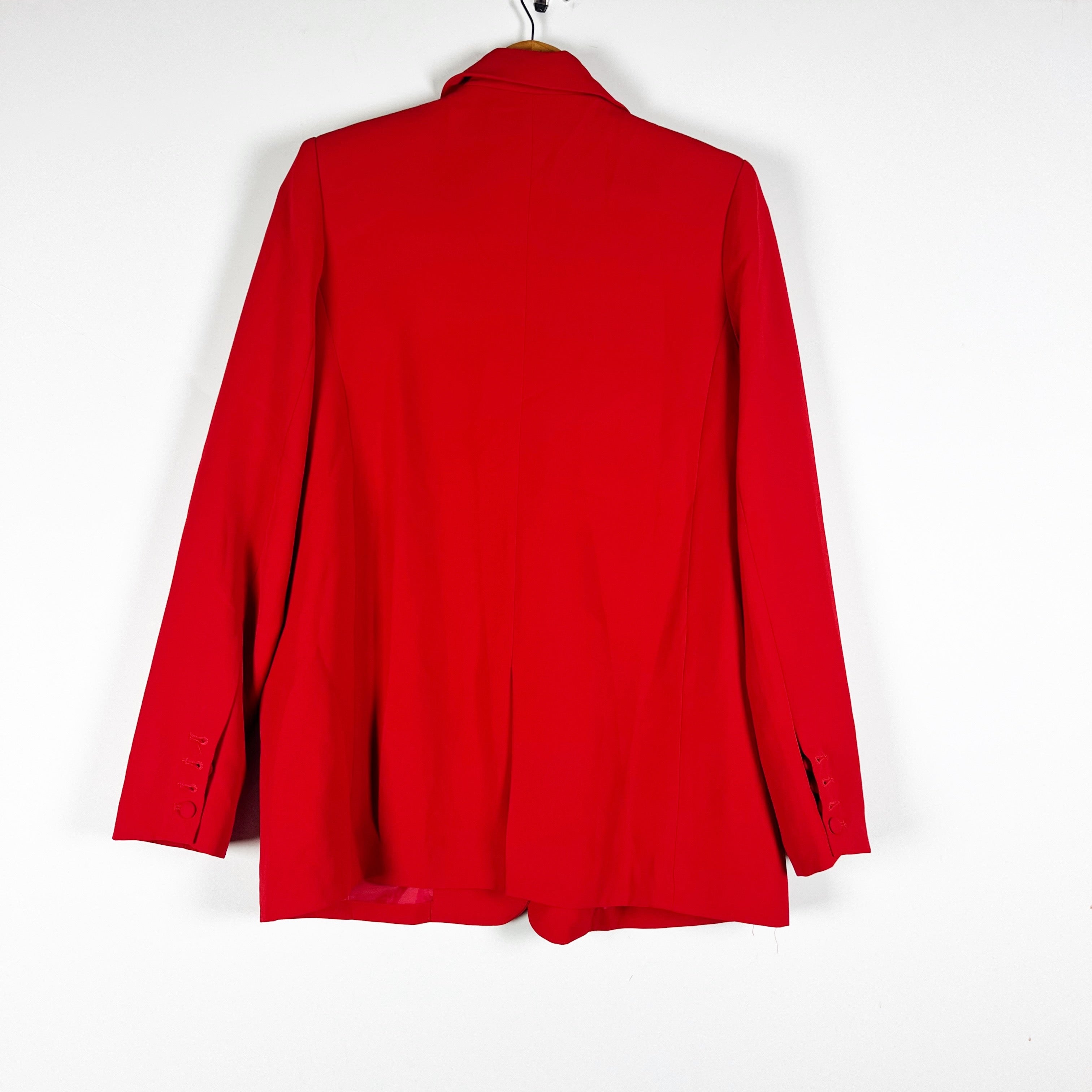 NEW Showpo Michelle Oversized Plunge Neck Button Up Blazer Jacket Red 2