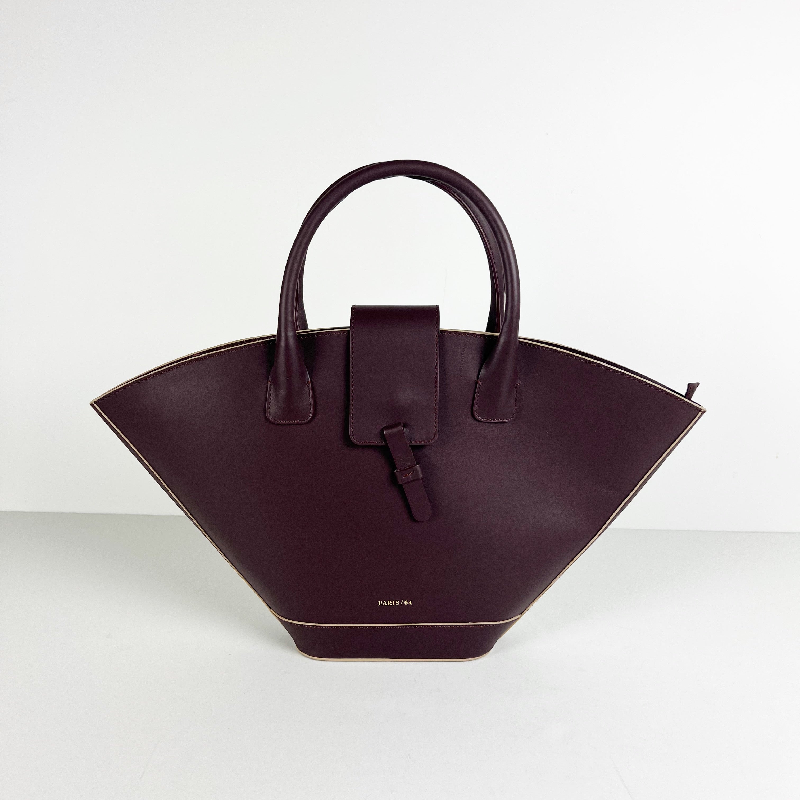 Paris 64 Lumière Burdeos Genuine Leather Convertible Tote Bag Purse Burdeos