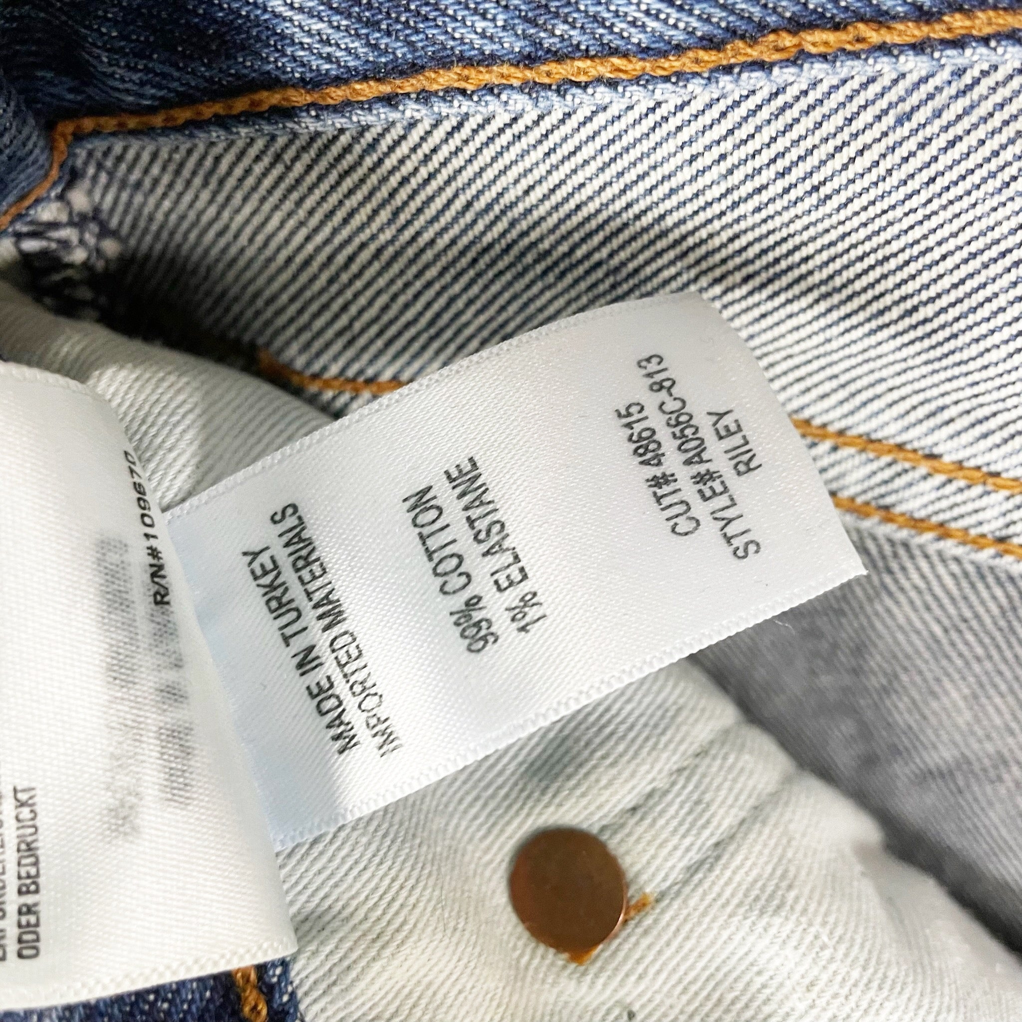 Agolde Women's Riley High Rise Cotton Straight Leg Denim Jeans Blue 24